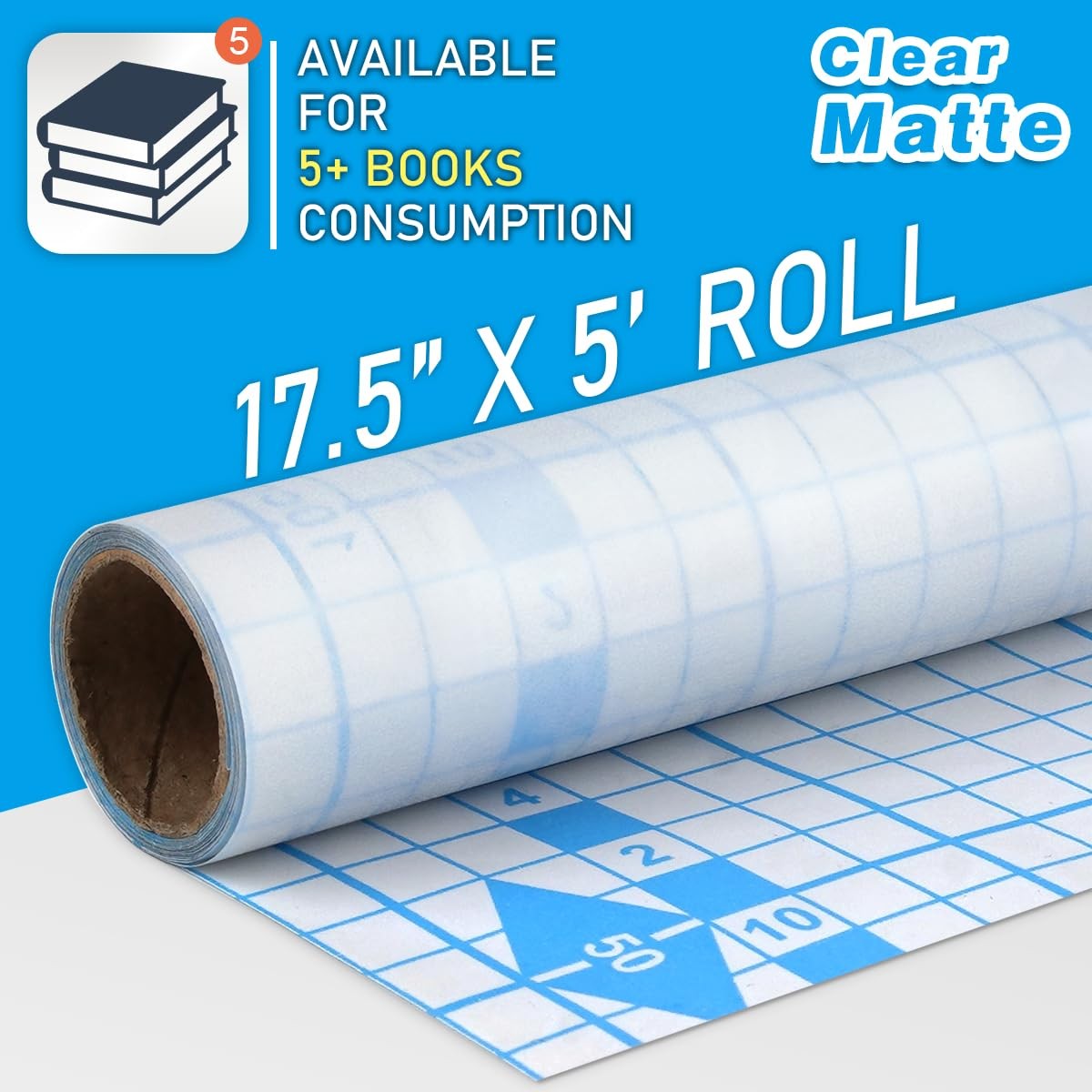 Matte Clear Contact Paper Roll Self Adhesive Book Cover 17.5x5FT