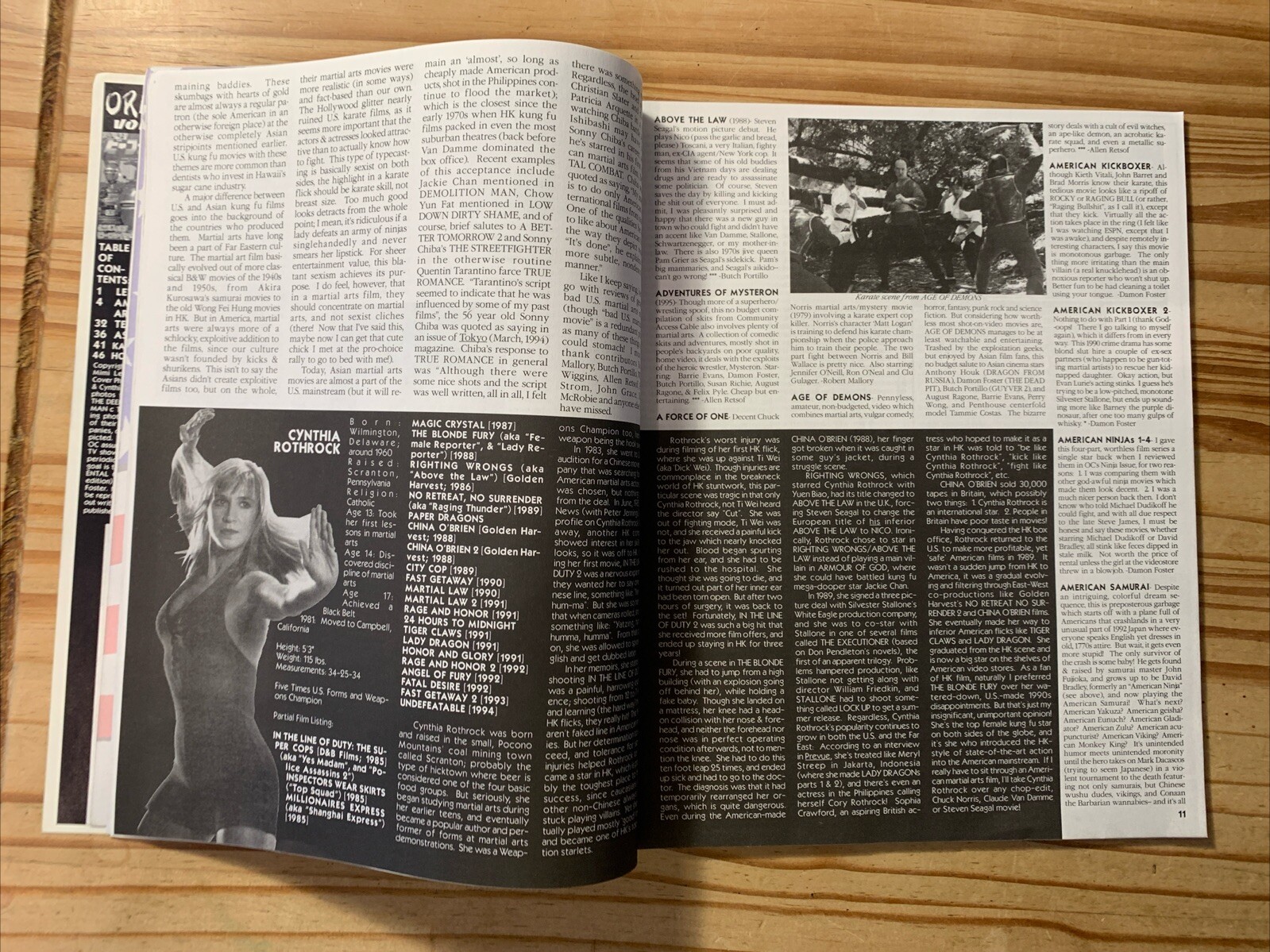 ORIENTAL CINEMA # 7 US 1995 MAGAZINE , KUNG FU ,58 PAGES LOTS OF COLOUR