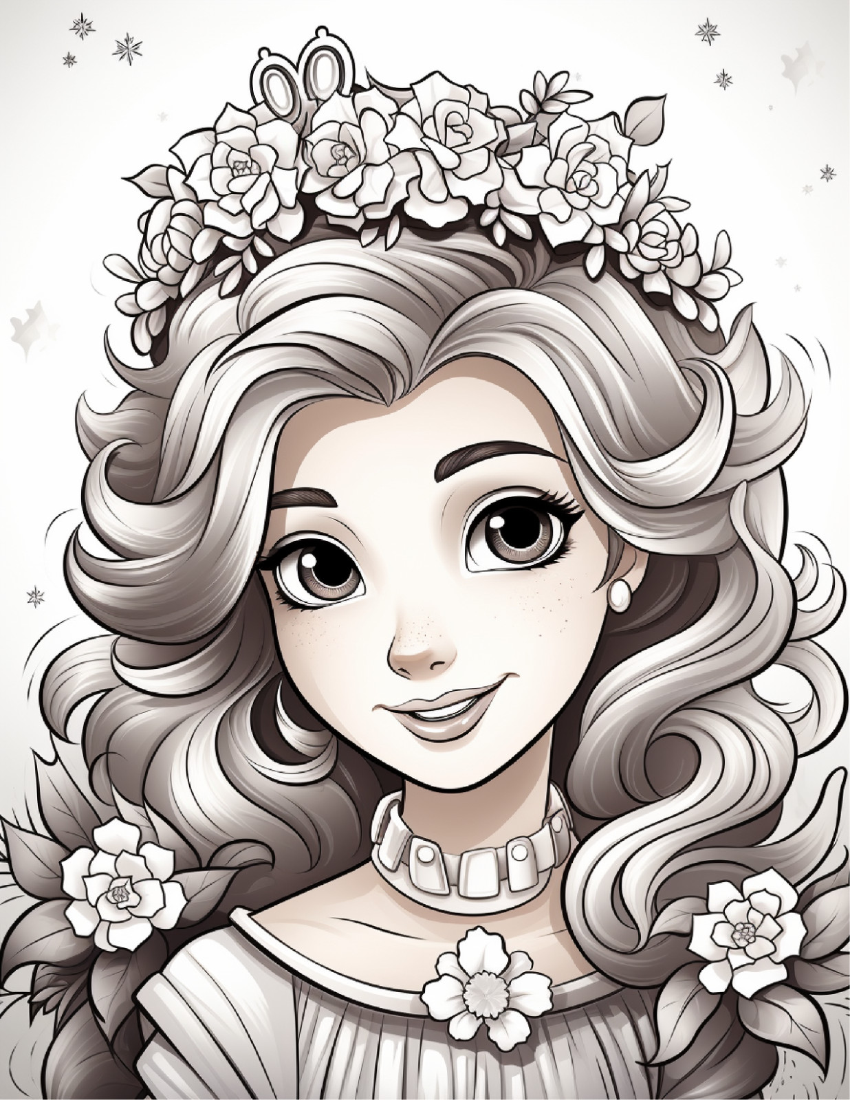Princess Coloring BookEasy & Relaxing Designs for Adults, Teens, Beginners