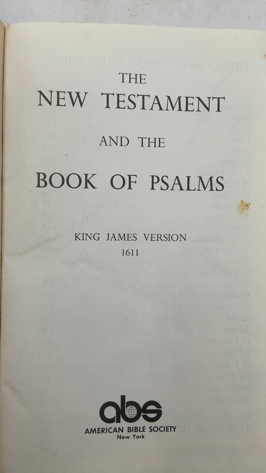 The New Testament and the Book of Psalms Hardcover