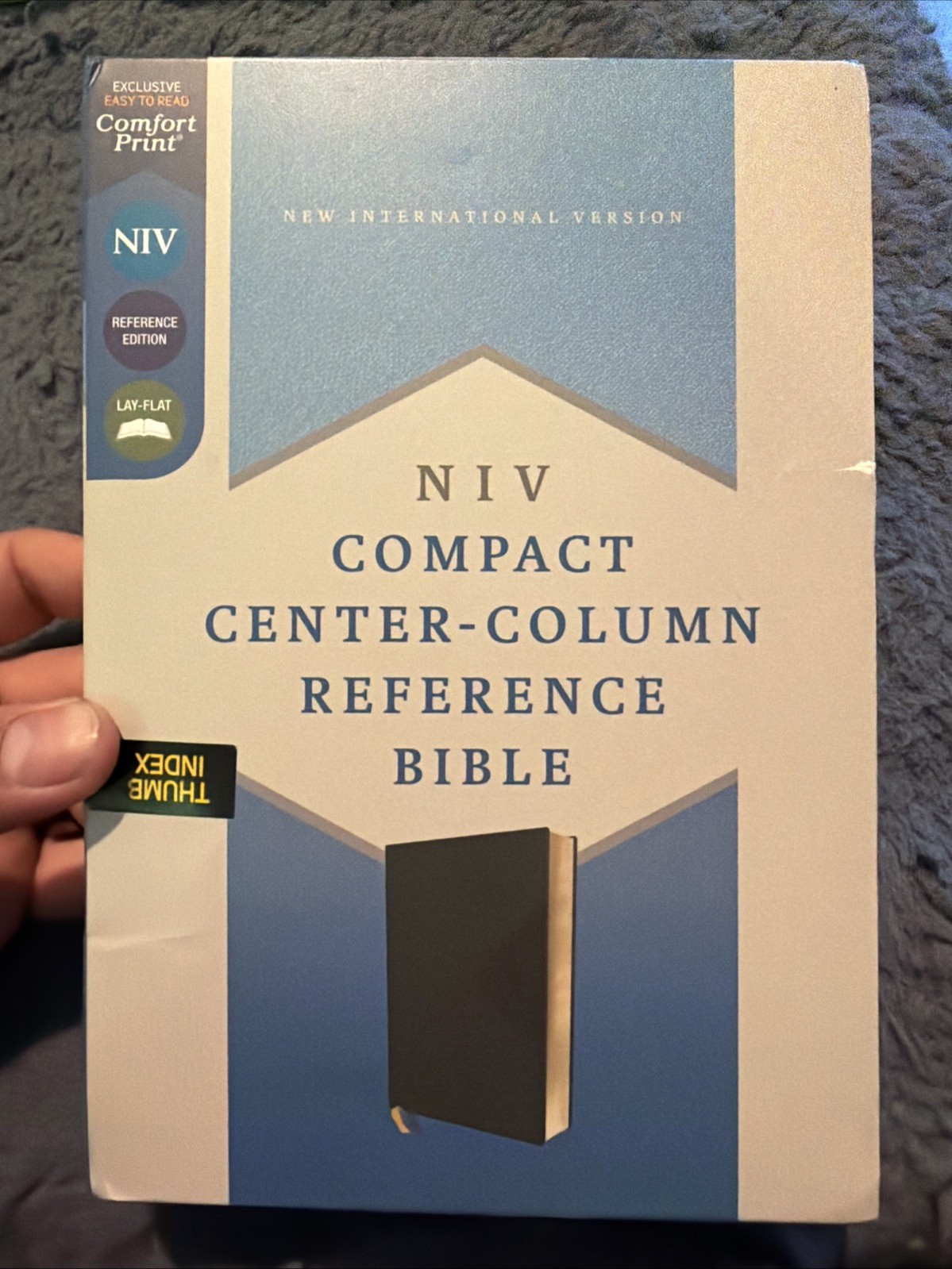 NIV Compact Center Column Reference Bible Green Leathersoft Indexed C-520