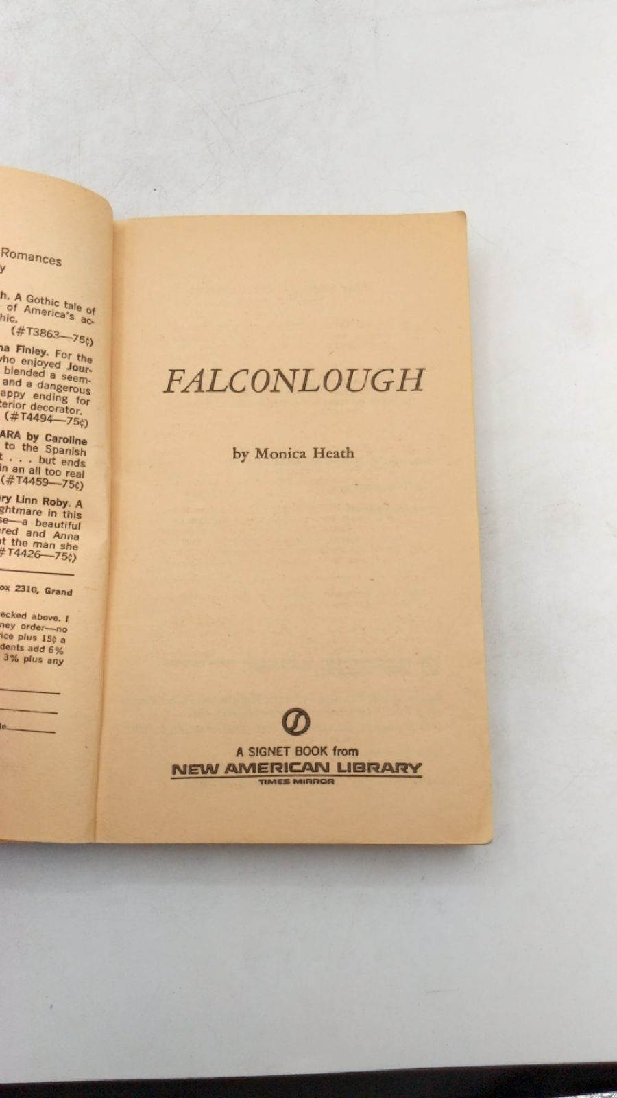 Falconlough Monica Heath Paperback Fourth Printing 1966