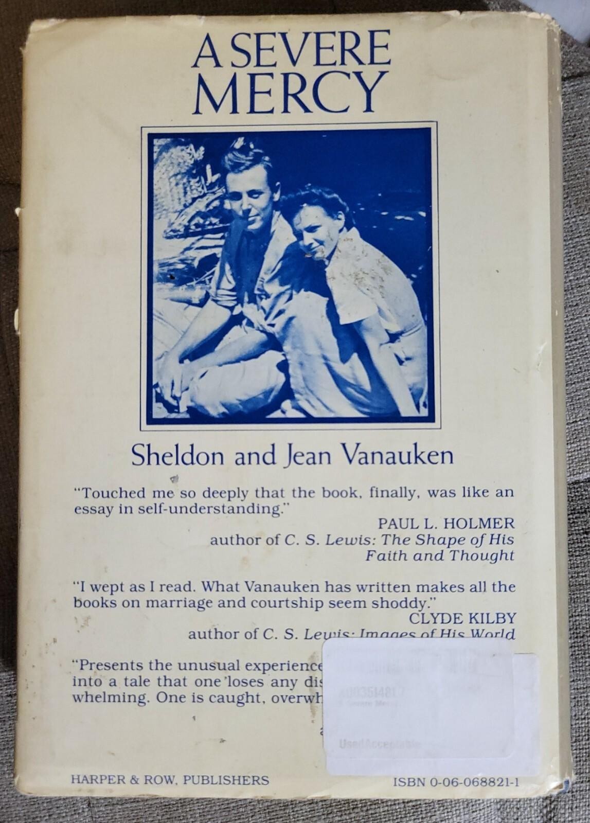 Sheldon Vanauken A SEVERE MERCY 1980 Hardcover C.S. Lewis HCDJ