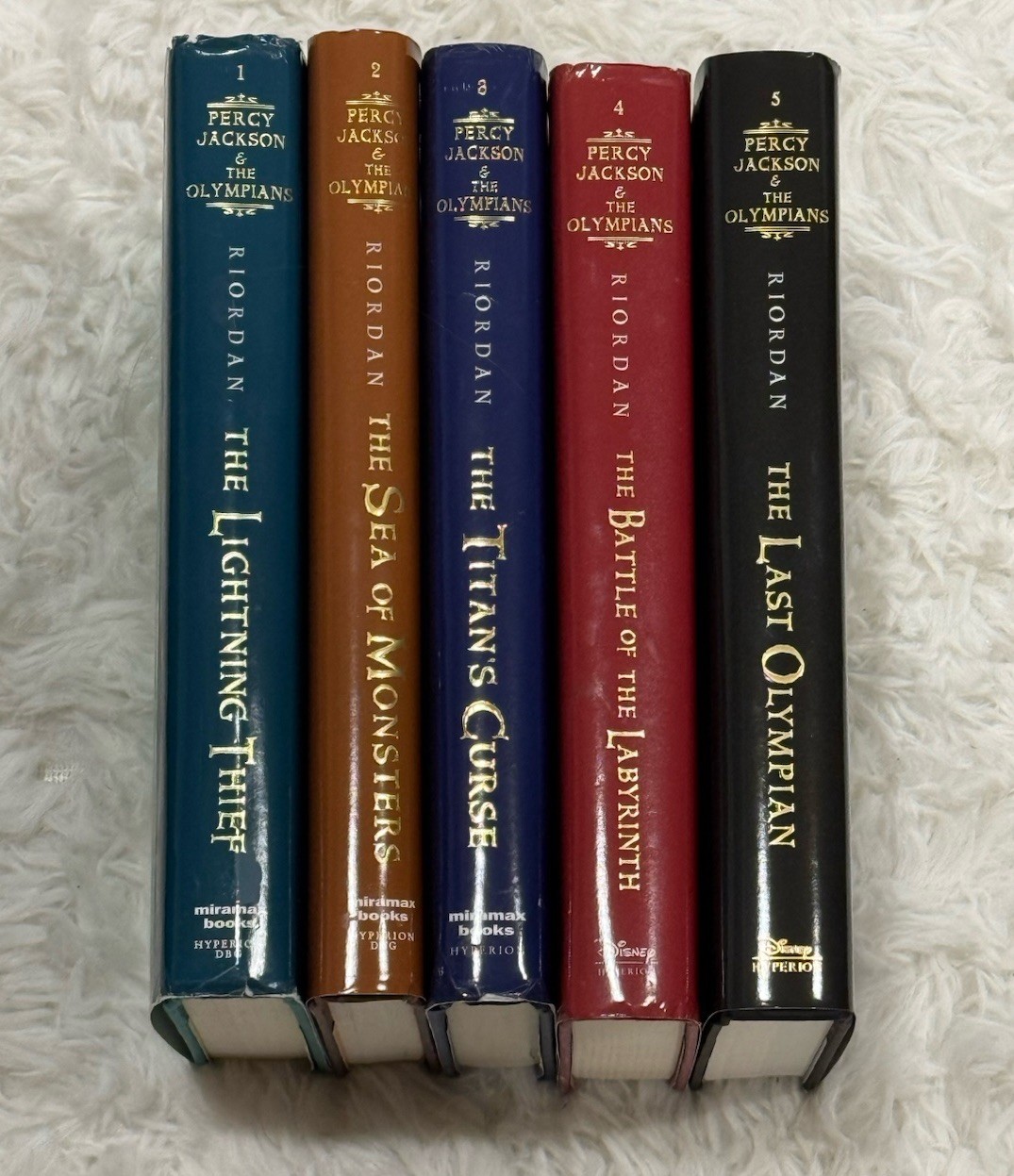 Percy Jackson Olympians HC Set, Lightning Thief Series 1st Ed OOP—VERY GOOD