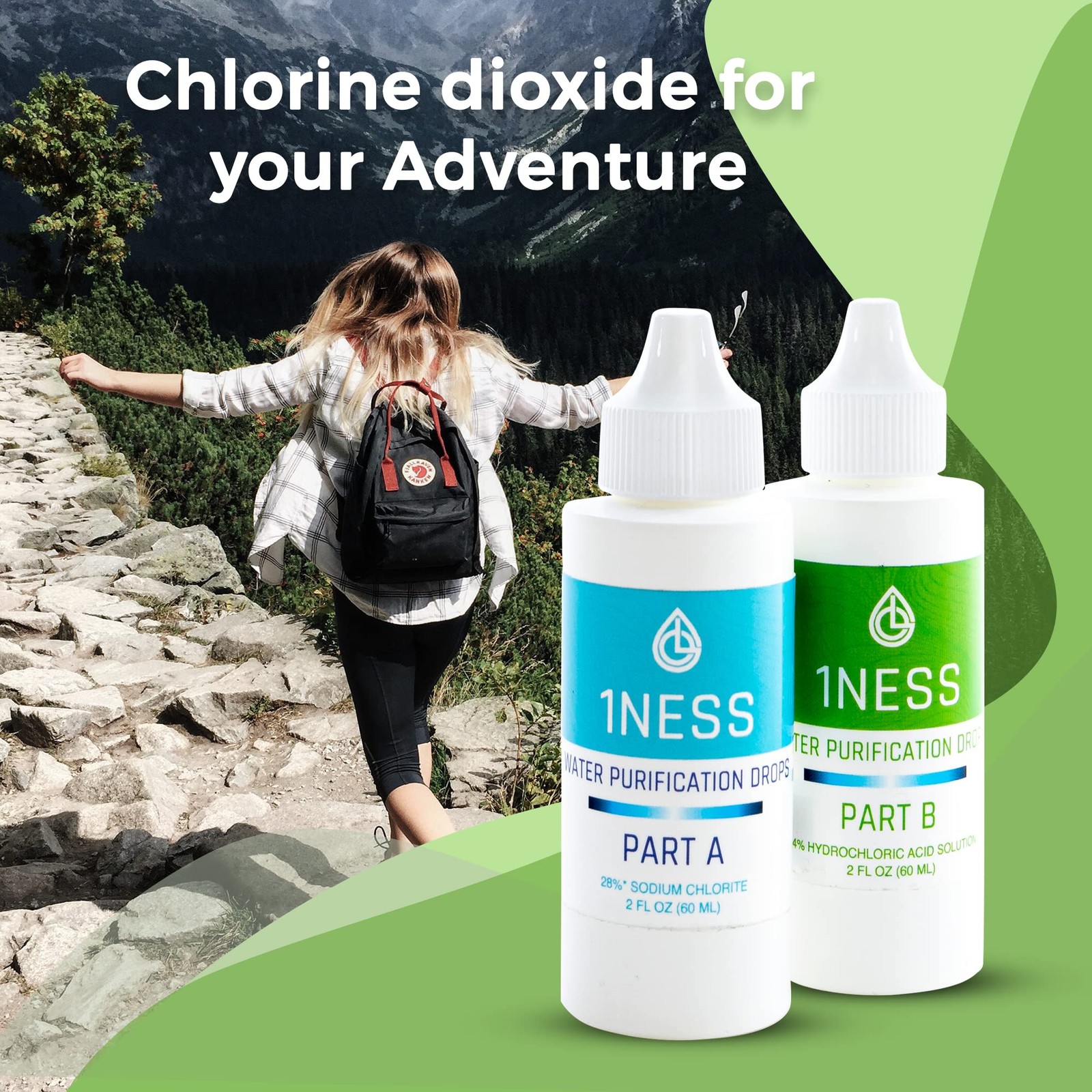 1ness Chlorine Dioxide Kit – Hydrochloric Acid 4% and 2 Fl Oz (Pack of 2)
