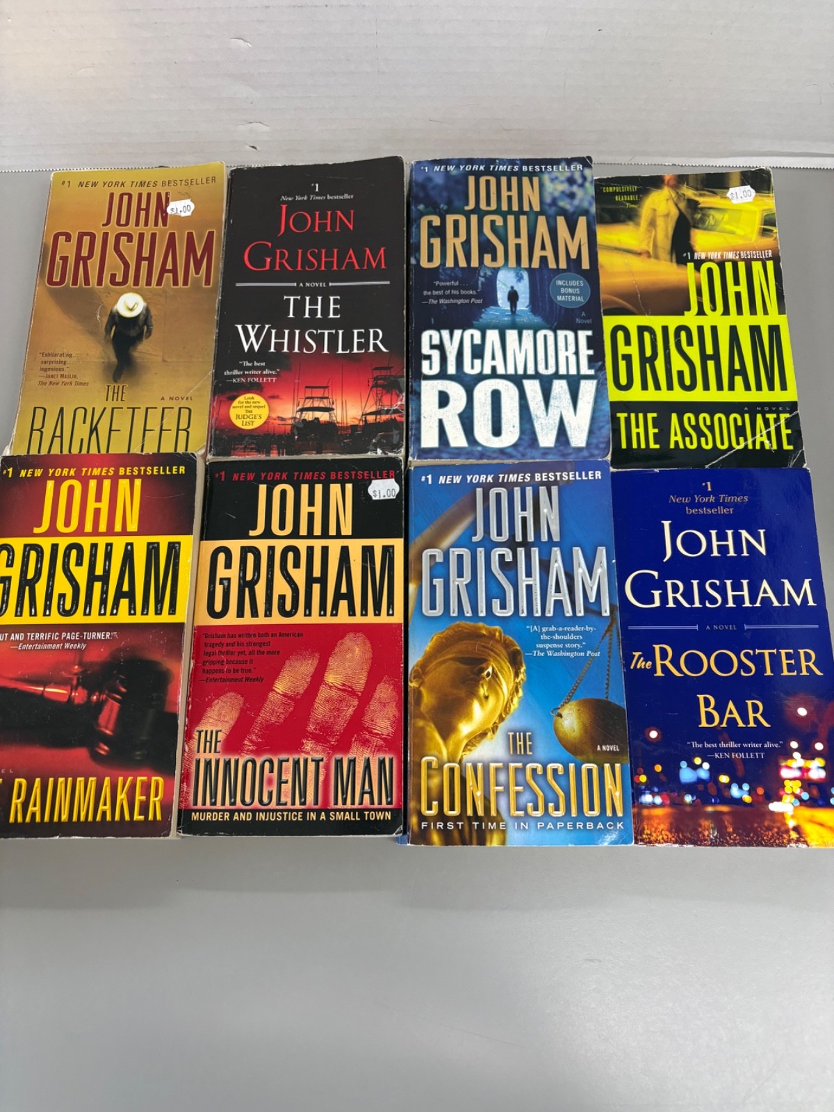 John Grisham Lot of 8 Mass Max Paperbacks (See Photos for Titles)