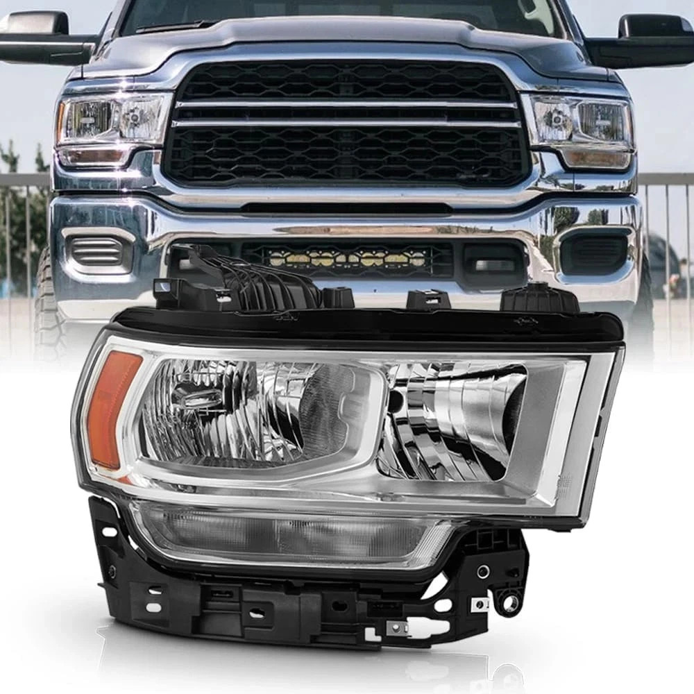 – for 2019 2020 2021 2022 2023 2024 Ram 2500 3500 Halogen Chrome Headlight Headl