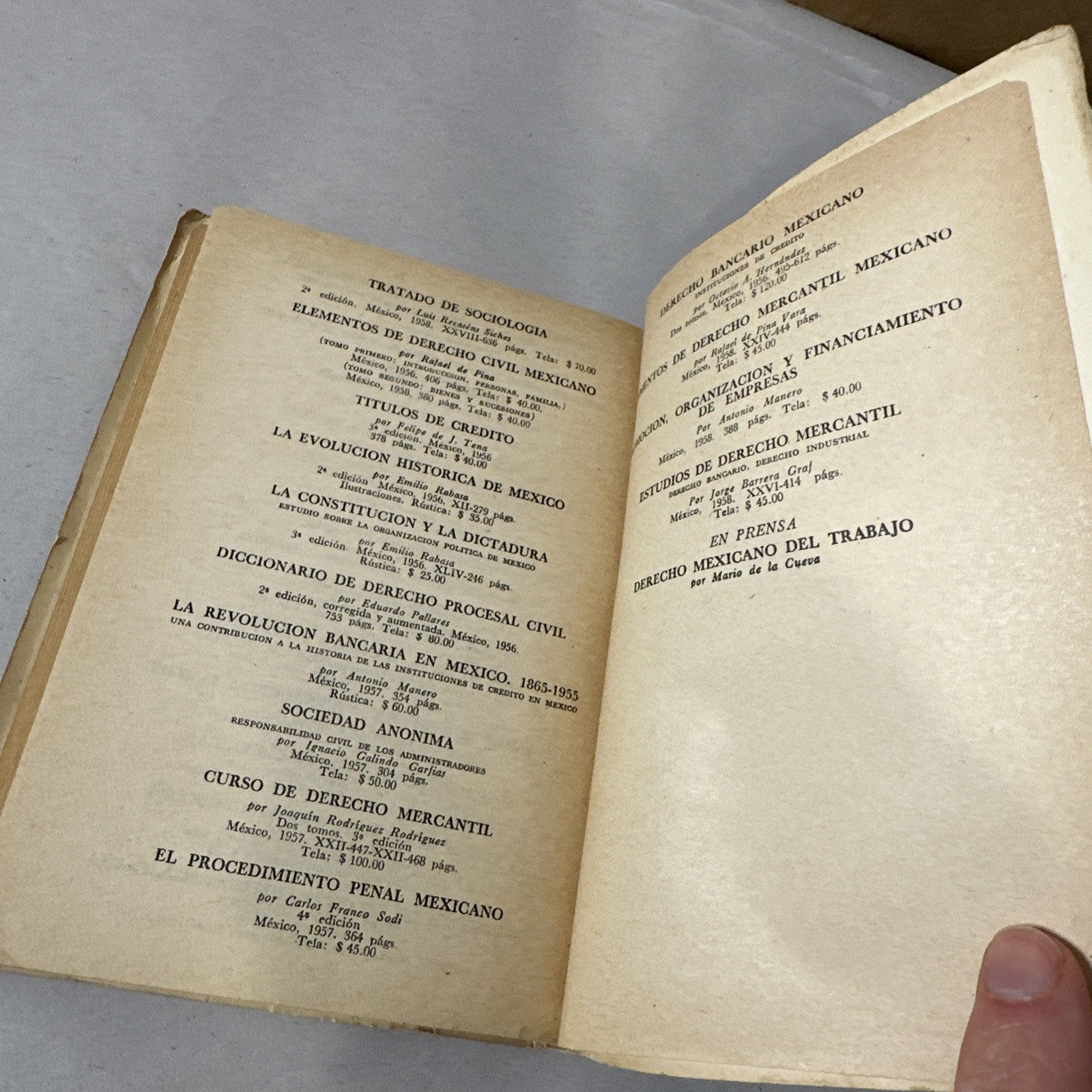 Codigo Agrario Leyes Y Codigos De Mexico 1959 Editorial Porrua Mexican Law Book