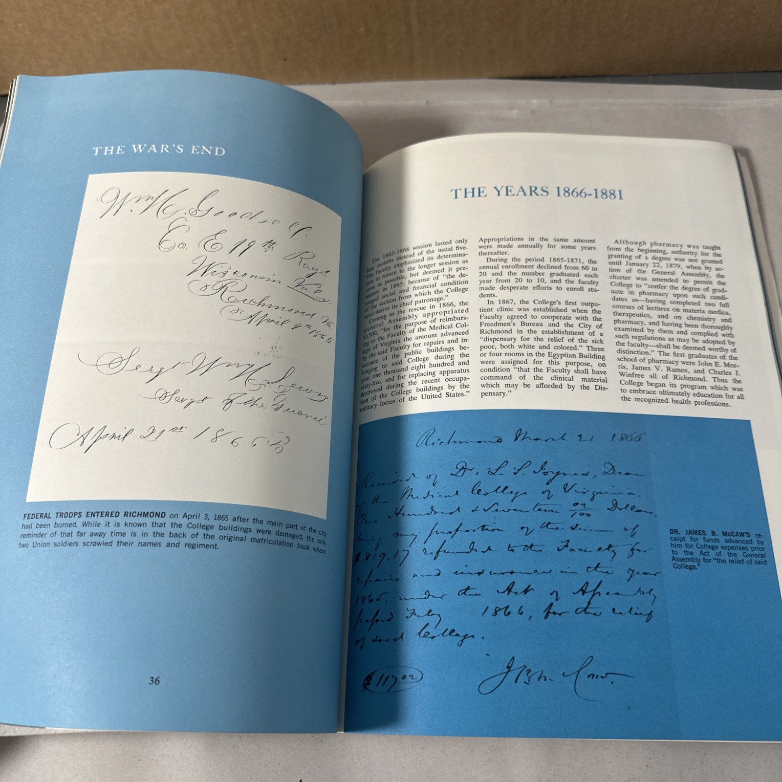 Medical College of Virginia First 125 Years History Book Bulletin Richmond
