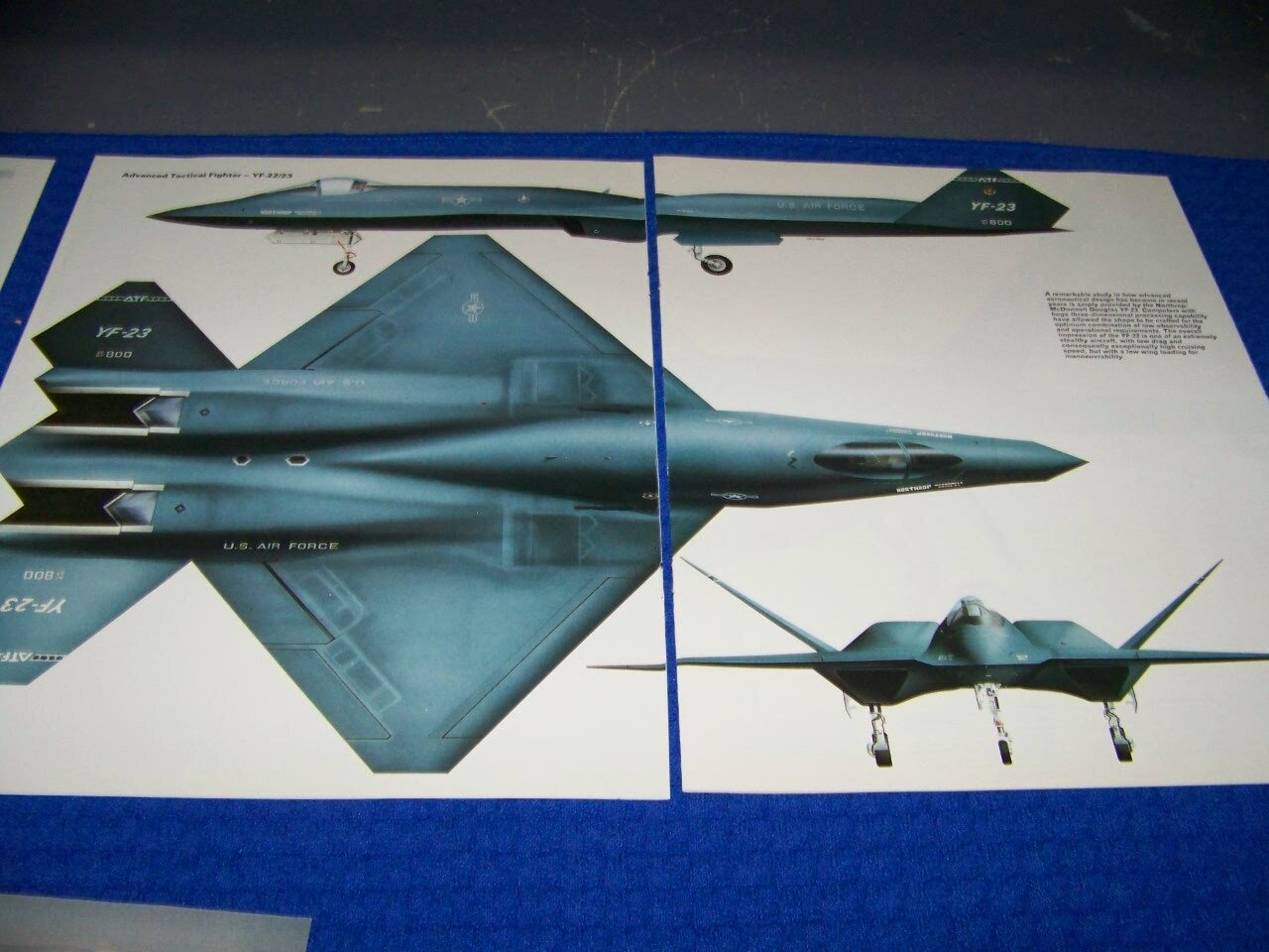 LOCKHEED/ BOEING YF-22 & YF-23 …4-PAGE PROFILE/2-PAGE 3-VIEWS/HISTORY (719BB)