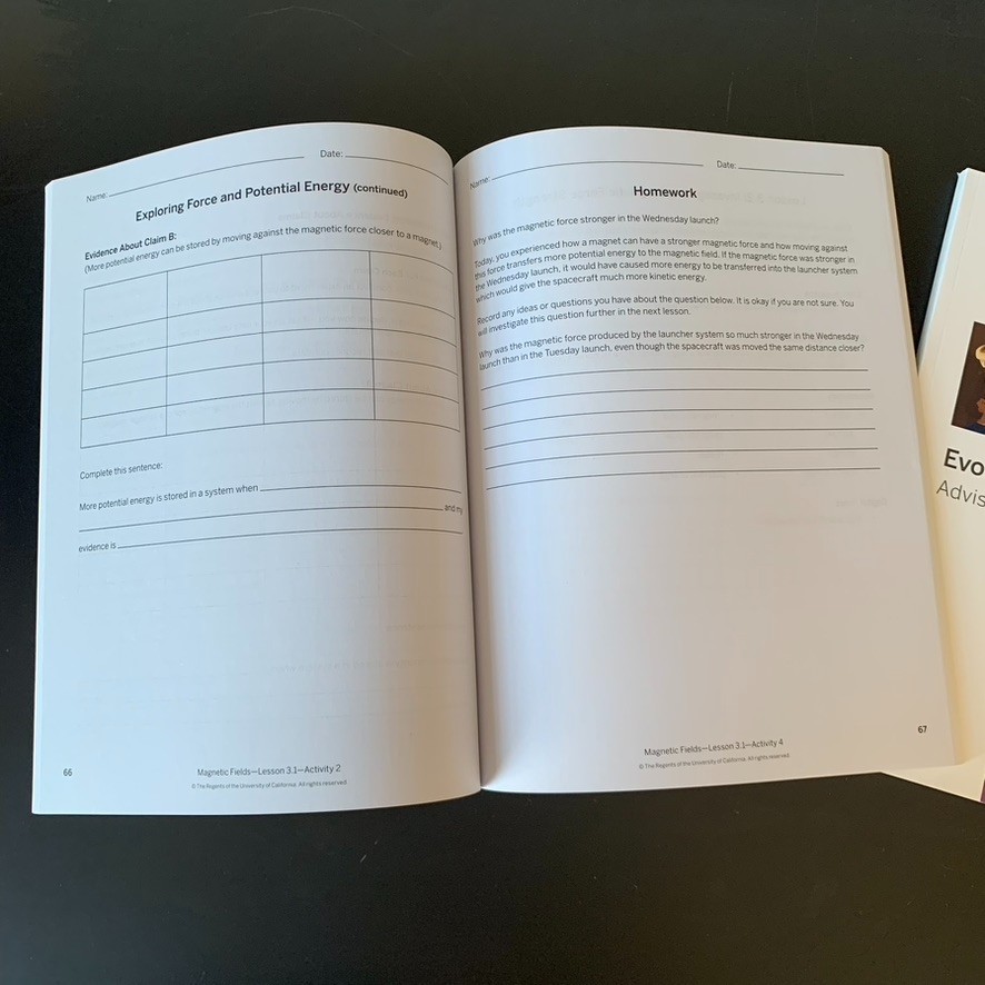 Amplify Science Grade 8 Homeschool Workbook Choose Physical Life Biology etc