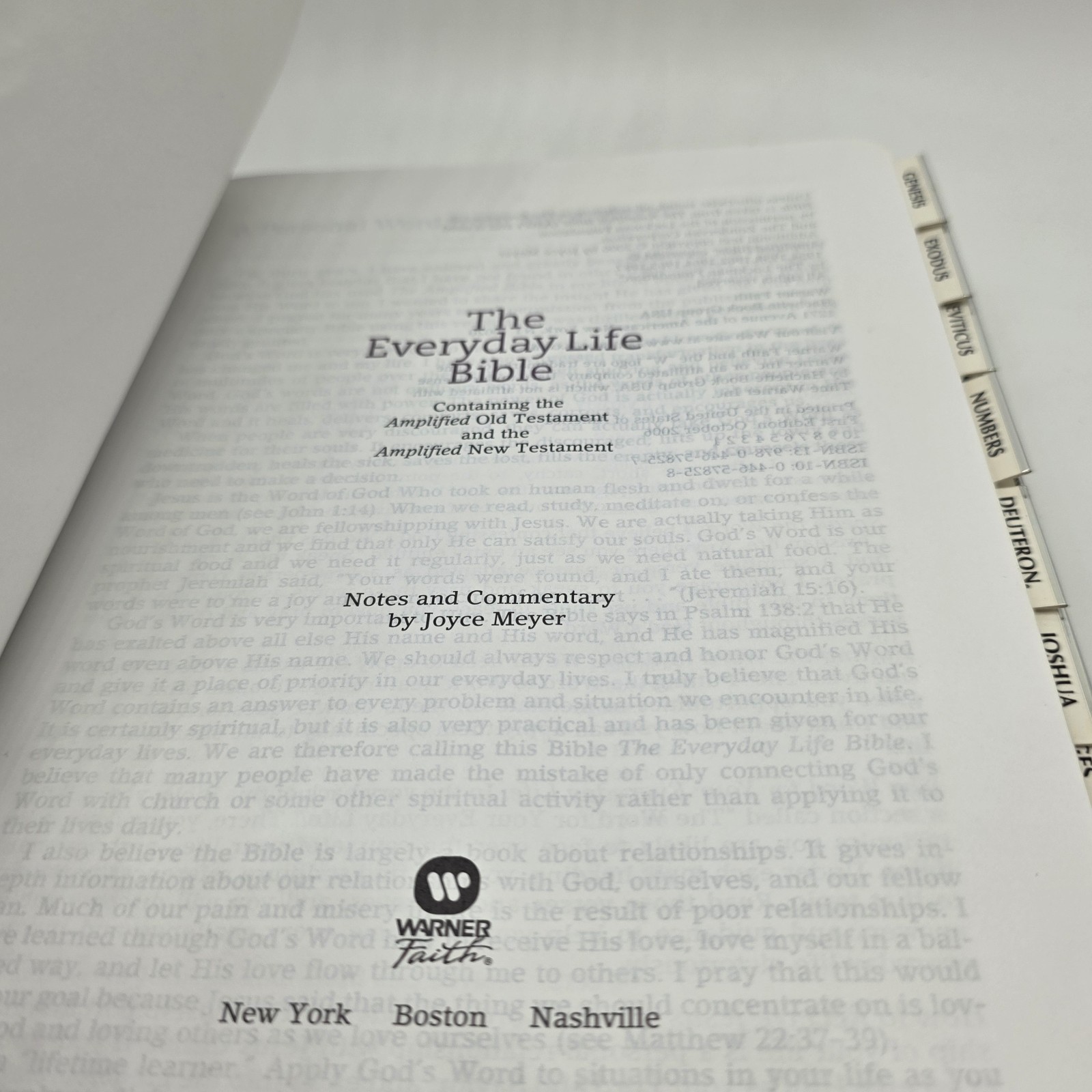 The Everyday Life Bible Amplified 2006 Bonded Leather Joyce Meyer 1st Ed Indexed