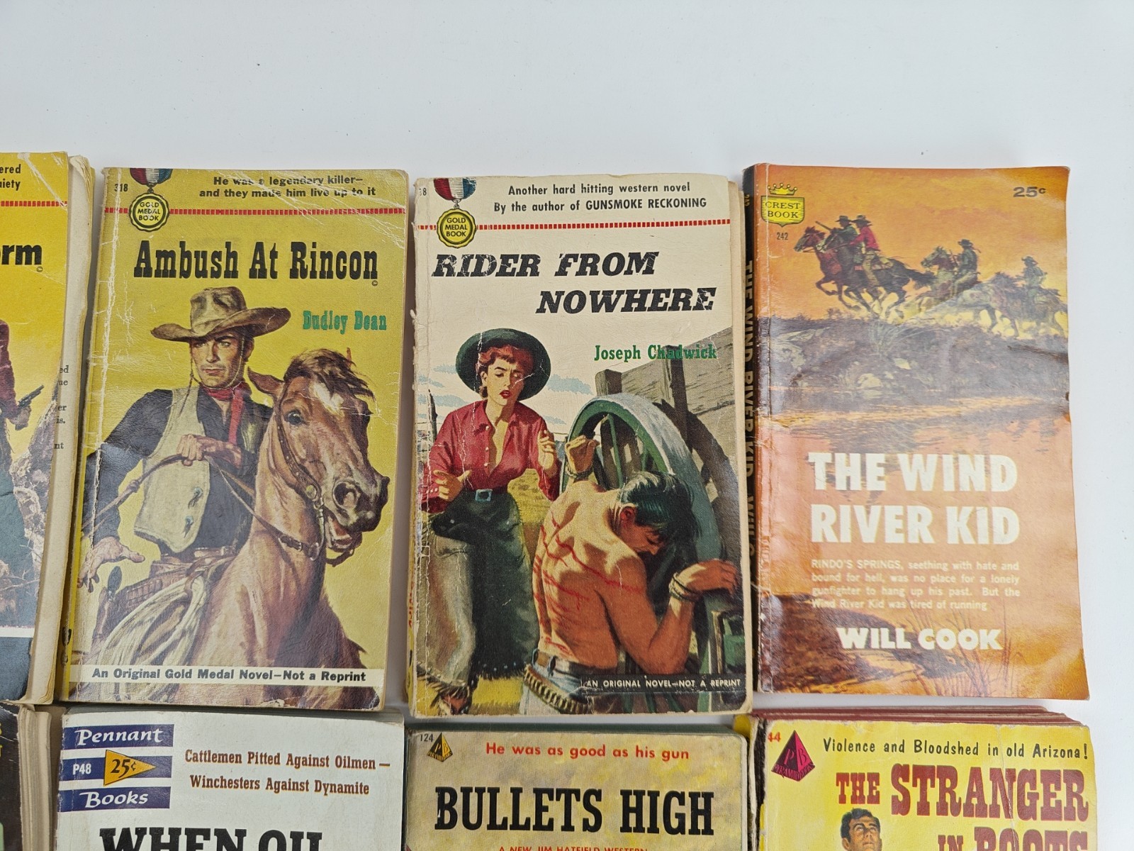 VTG Mixed Publisher Western Paperback Book Lot of 14 Cole, Morgan, Cook, Etc