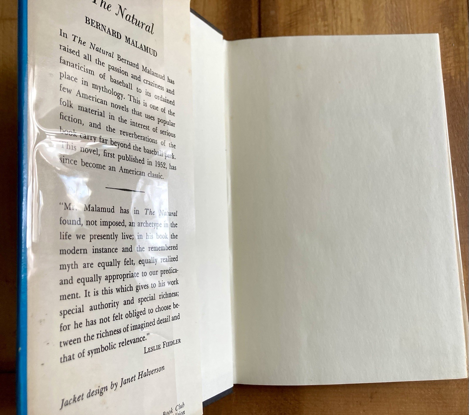 THE NATURAL by BERNARD MALAMUD 1952 BCE VINTAGE HC/DJ BASEBALL LITERATURE NOVEL