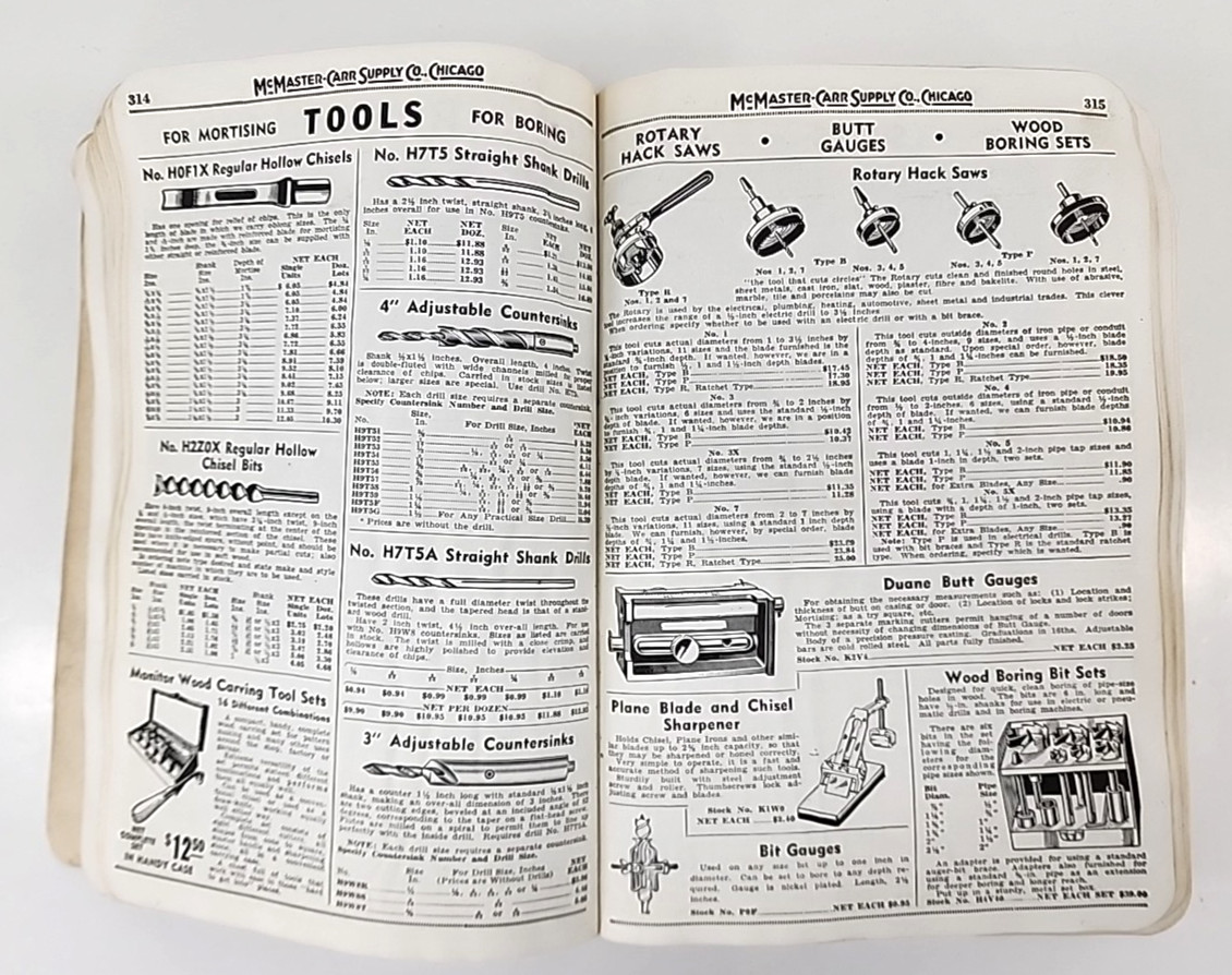 Vintage McMaster Carr Supple Co Catalog 57 Copyright 1950 (1600 Pages) Tools