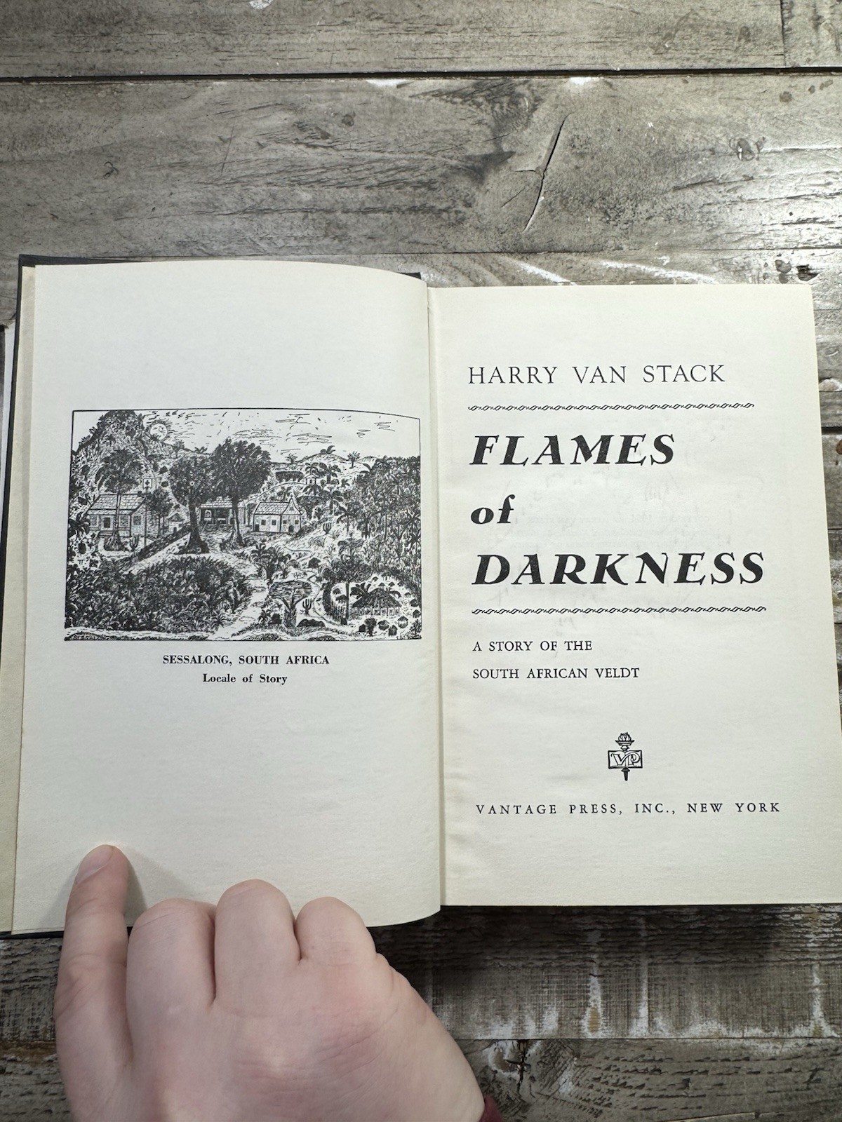 1954 Vintage Novel “Flames of Darkness” Dust Jacket, SIGNED H. Van Stack