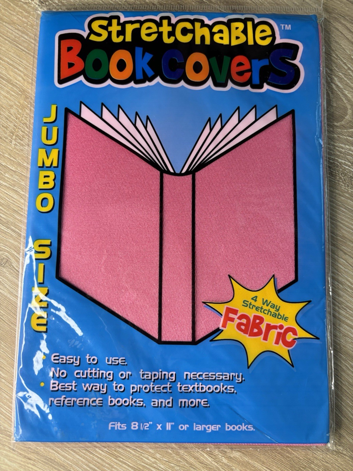 Stretcchable Book Covers Jumbo Size fits books up to 8.5 in. x 11in. PINK