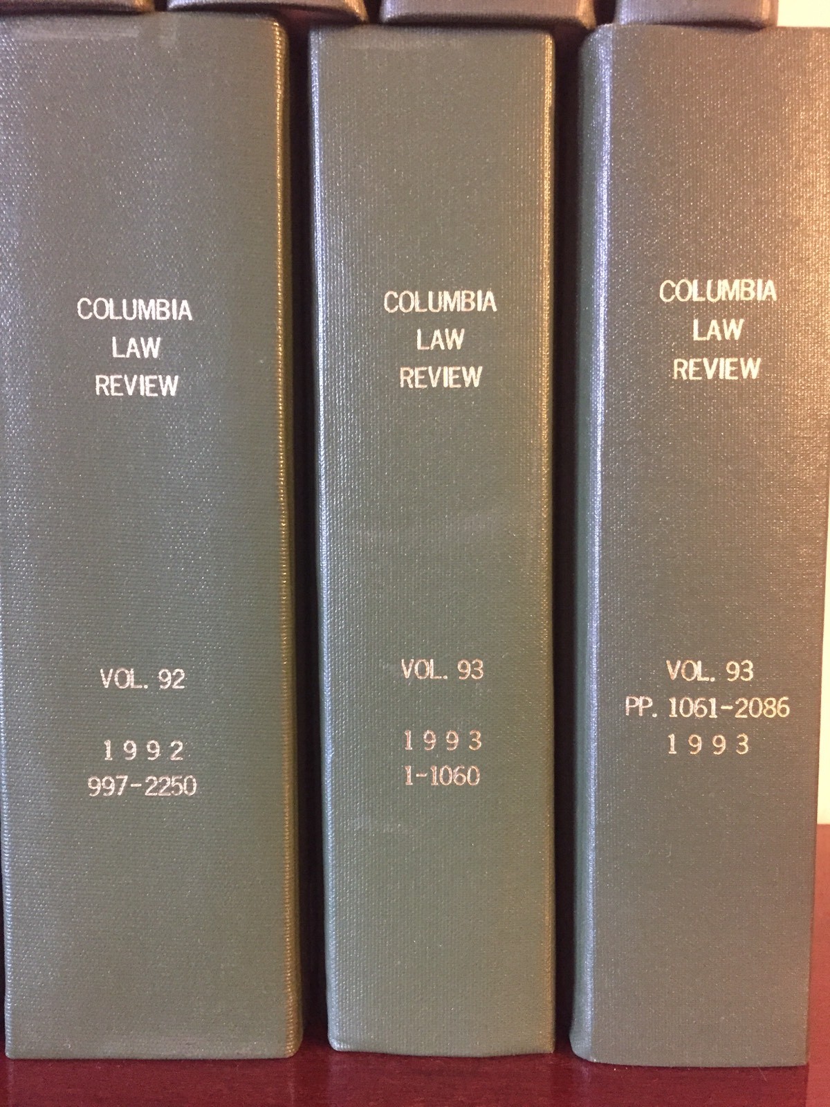 Lot 12 COLUMBIA LAW REVIEW vol 91-95 Years 1990-1995