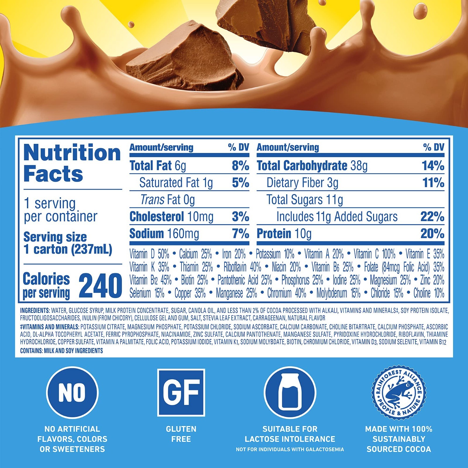 Carnation Breakfast Essentials Ready To Drink, Rich Milk Chocolate 8 oz 24-PACK