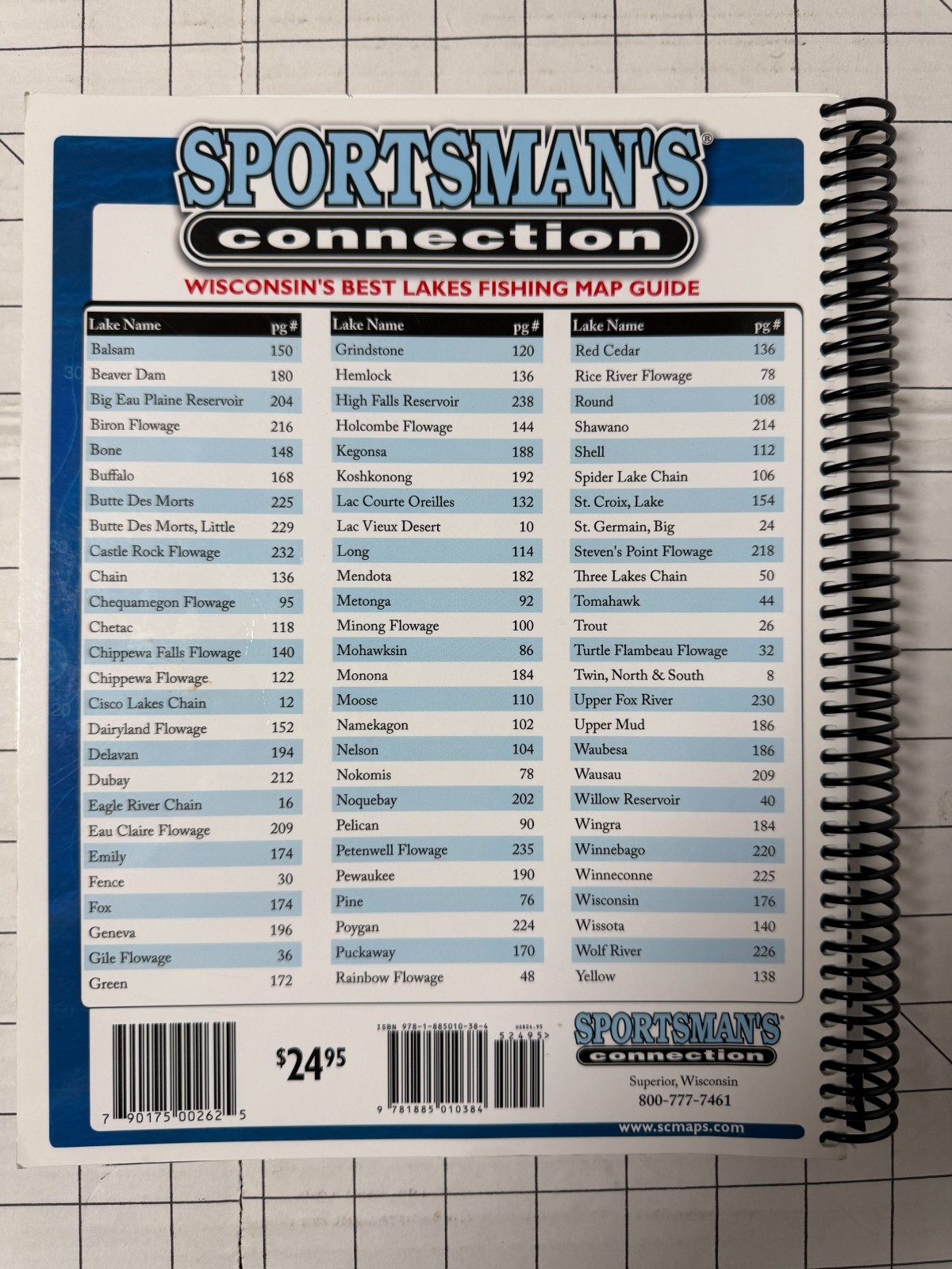 Wisconsin’s Best Lakes Fishing Maps Guide Book by Sportsman’s Connection Spiral