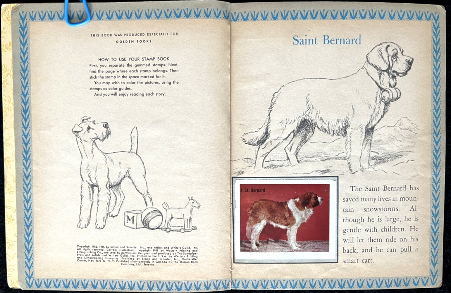 FIREMEN & FIRE ENGINES + DOG STAMPS ~ vintage Little Golden Book set, GUC