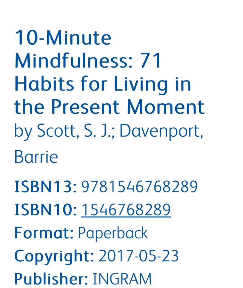10-minute Mindfulness By S.J Scott & Barrie Davenport Brand New