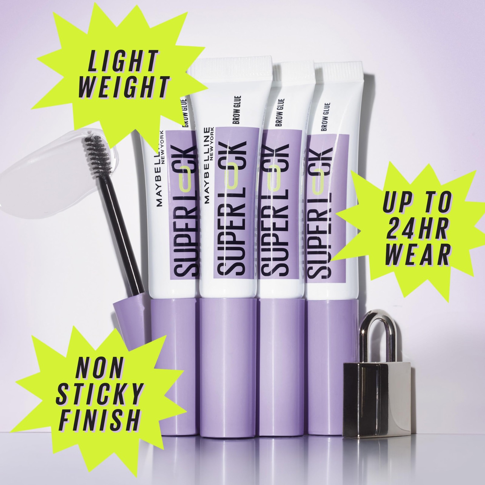 Maybelline Super Lock Brow Glue Eyebrow 0.23 Fl Oz (Pack of 1), 000 Clear