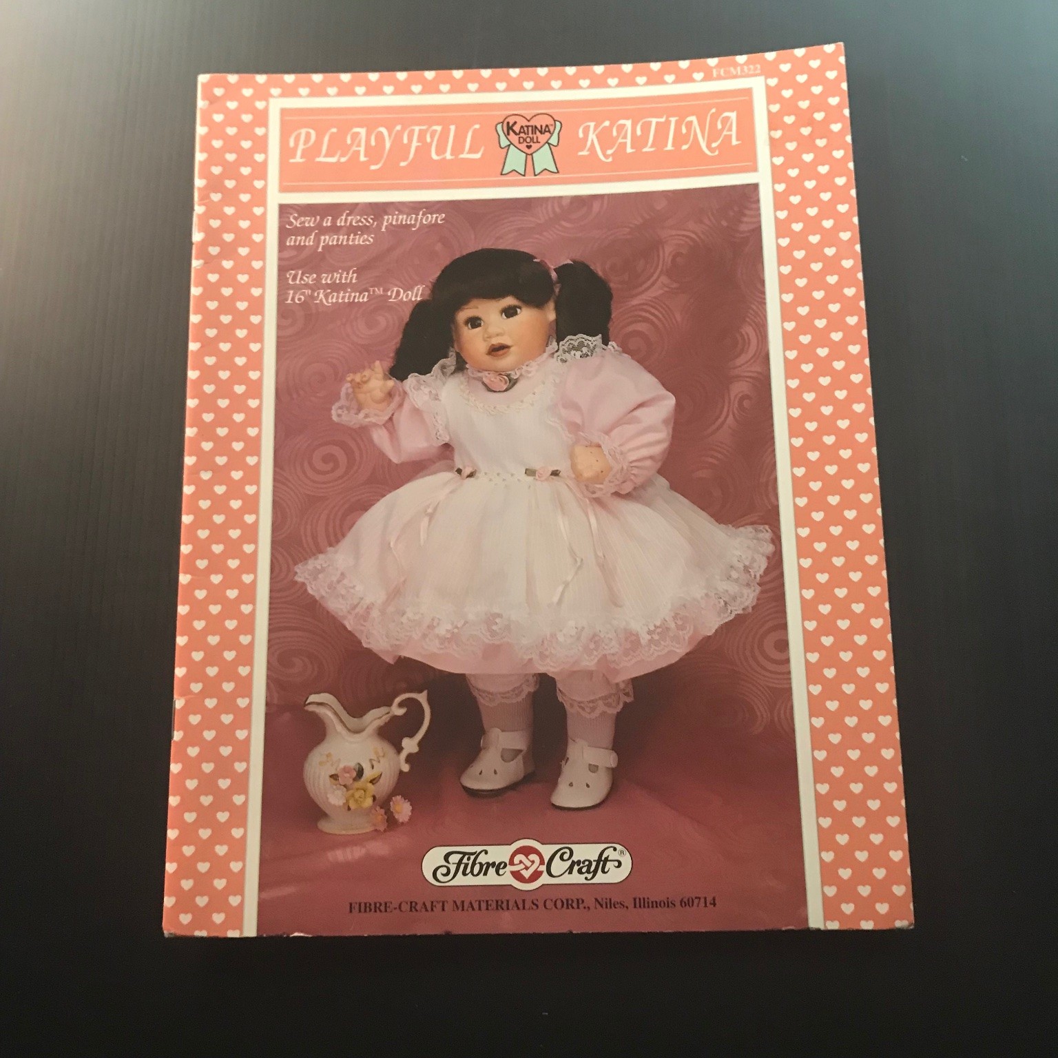 Playful Katina Doll Clothes Pattern 1993 16″ Dress Pinafore Panties FCM322