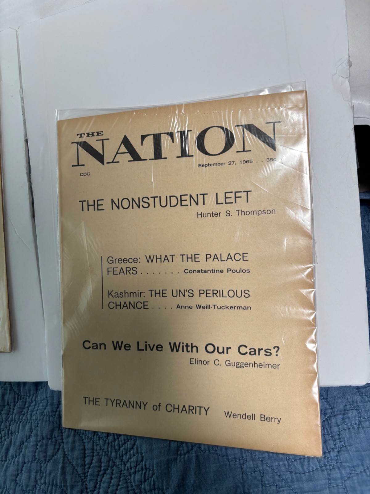 Hunter S Thompson Nonstudent Left in The Nation September 27th 1965 1st ed gonzo