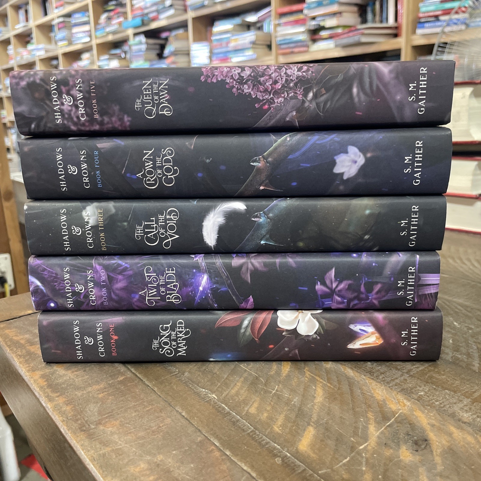 SIGNED Shadows and Crowns Complete Series by S. M. Gaither HC w/ DJ / FANTASY
