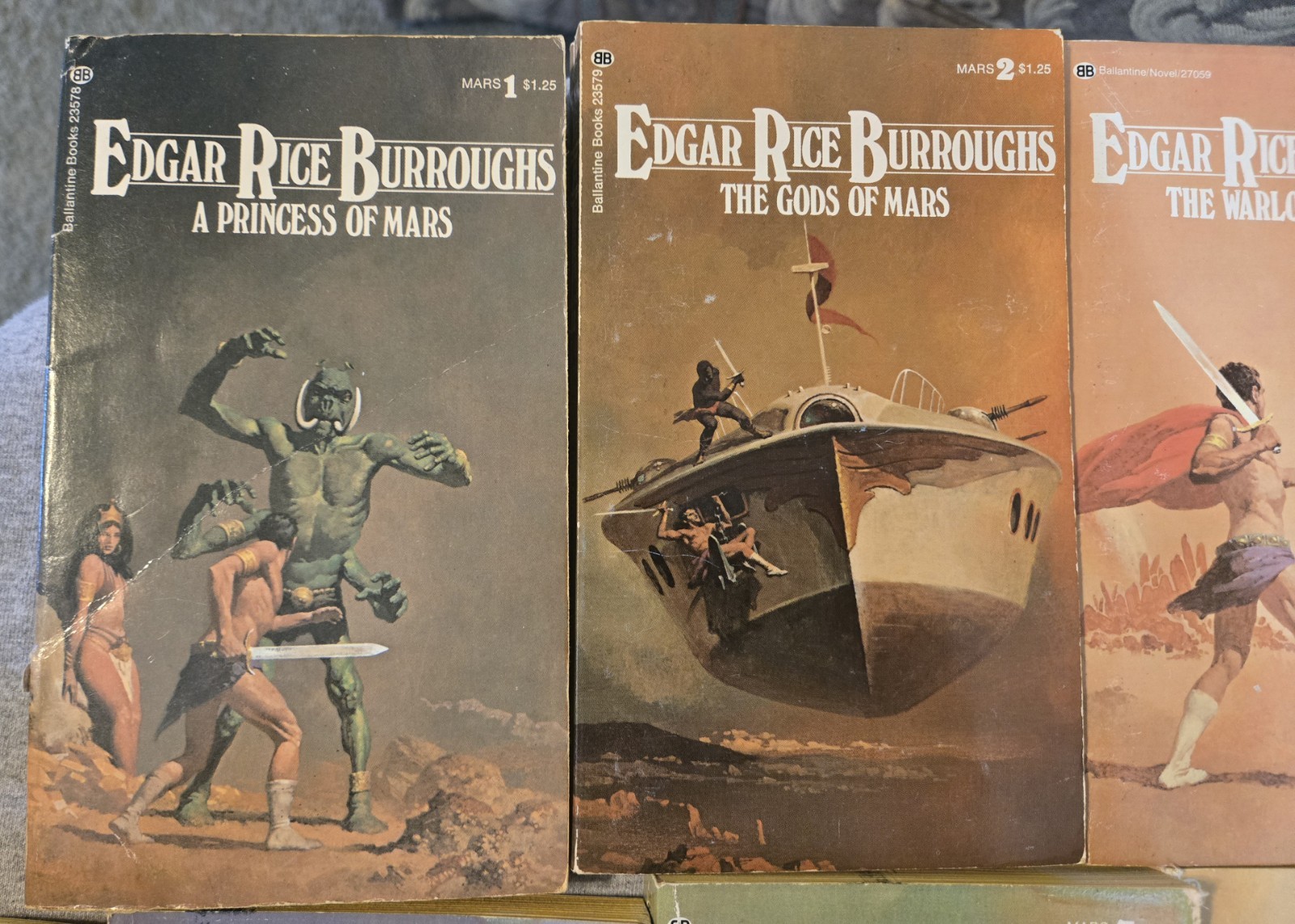 Edgar Rice Burroughs Complete Mars/Barsoom Set 1-11 Vintage Ballantine 1970s PB