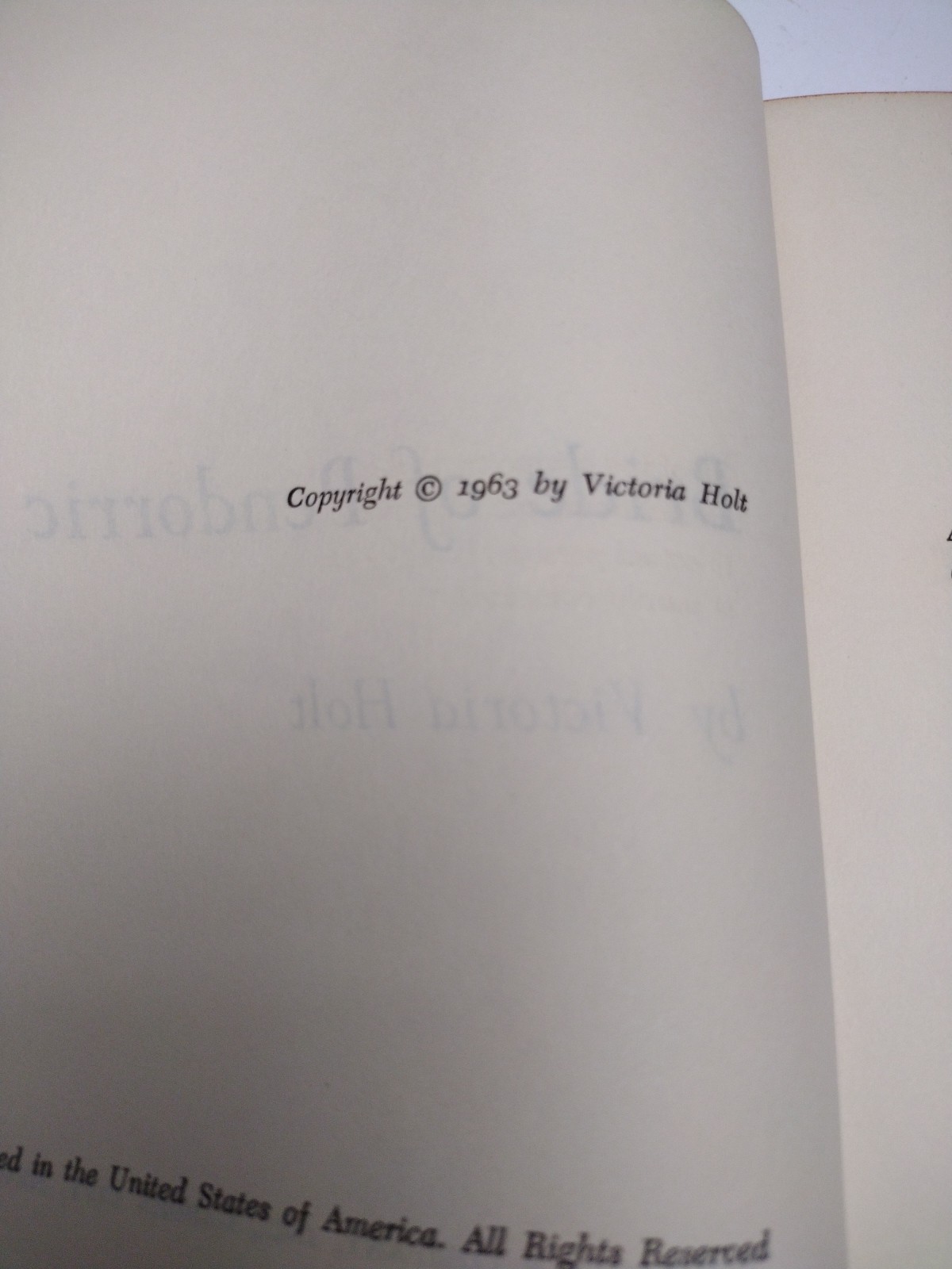 Vintage 1963 Bride of Pendorric by Victoria Holt FIRST EDITION Hardcover & DJ