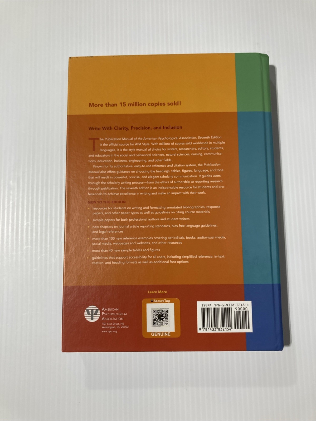 Publication Manual of the American Psychological 7th Ed 2020 Hardcover APA Style