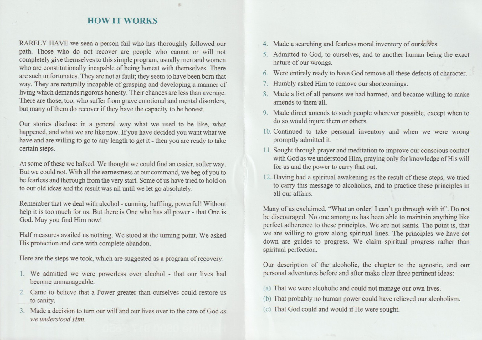 Three new Alcoholics Anonymous leaflets, 2 single-fold, 1 bi-fold, Great Britain