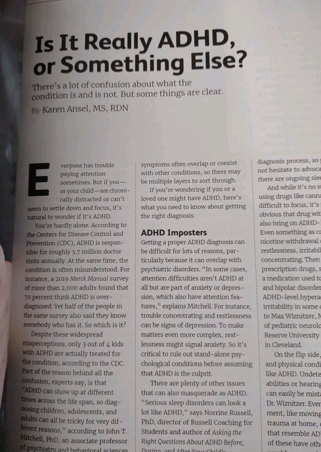 Very Well Special Edition ADHD A New Understanding 9/20/24