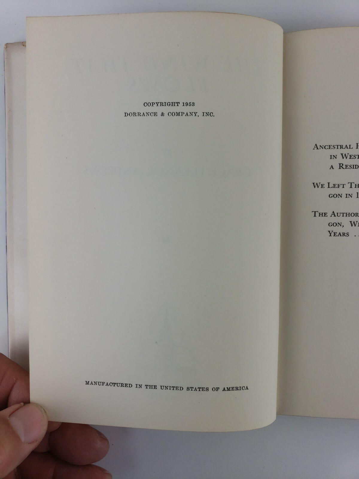 The Wind that Blows by Grace Eleanor Andrews 1953 Hardcover