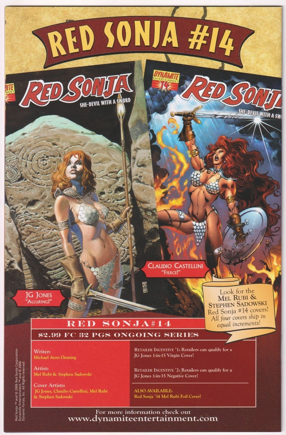 RED SONJA #13 MEL RUBI HAREM VARIANT 2005 NM DYNAMITE ENTERTAINMENT MOVIE