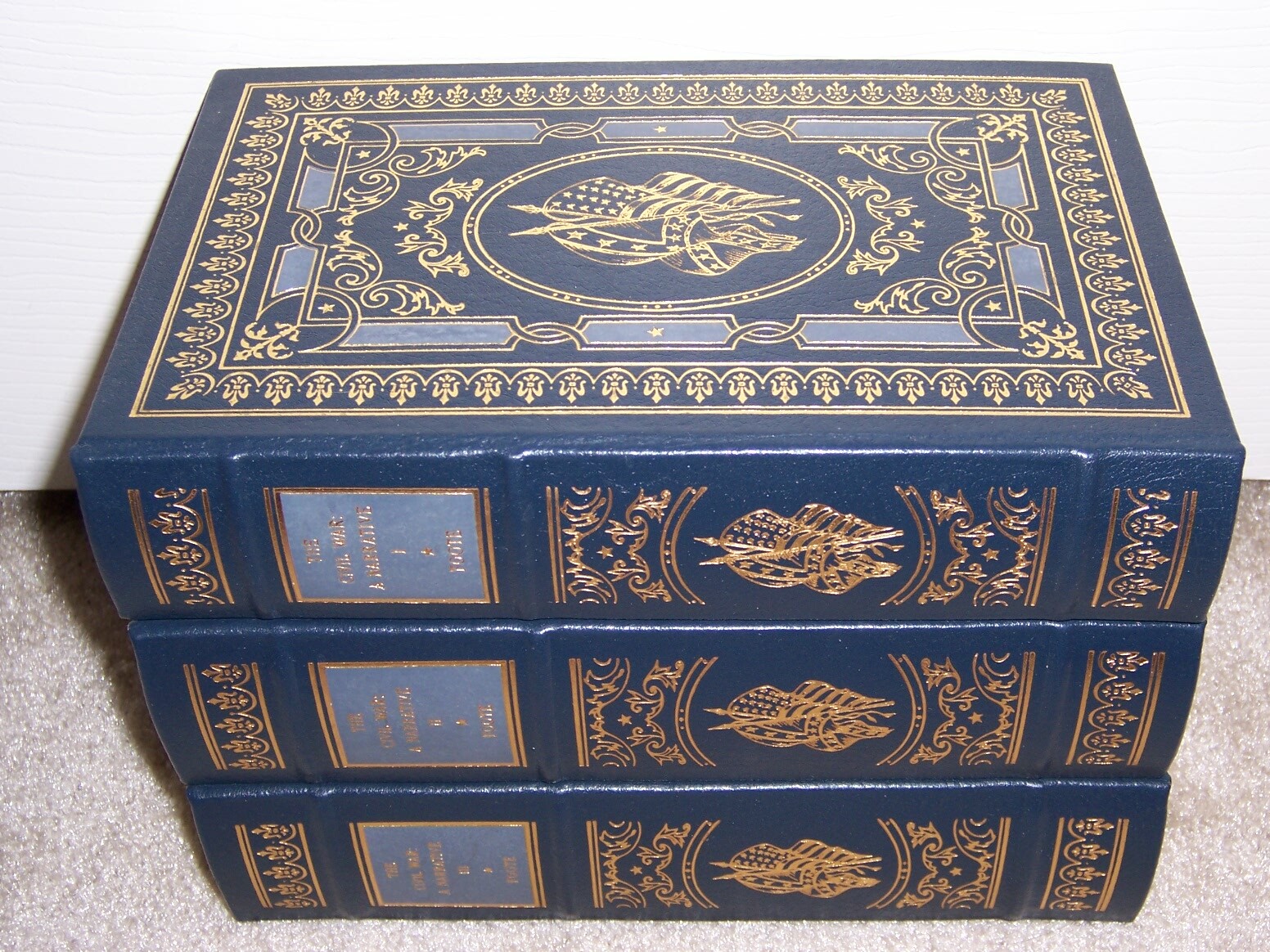 Easton Press CIVIL WAR A NARRATIVE by Shelby Foote in 3 vols