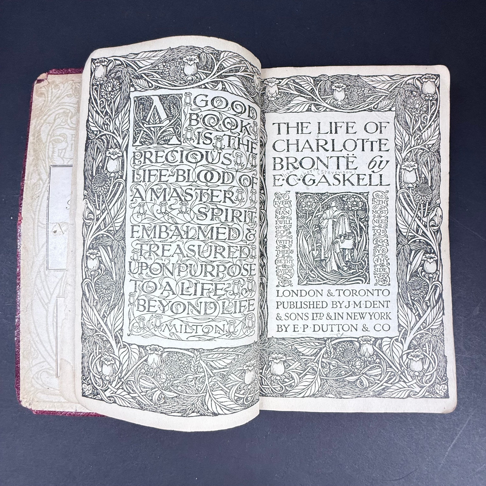 The Life of Charlotte Bronte EC Gaskell Beautiful Art Nouveau Illustrations 1919
