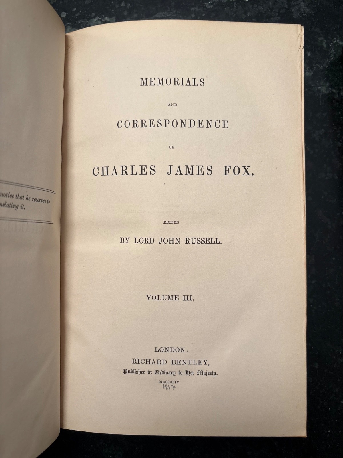 Correspondence C.J. Fox 4 Vols. Ed. Lord John Russell London : Richard Bentley