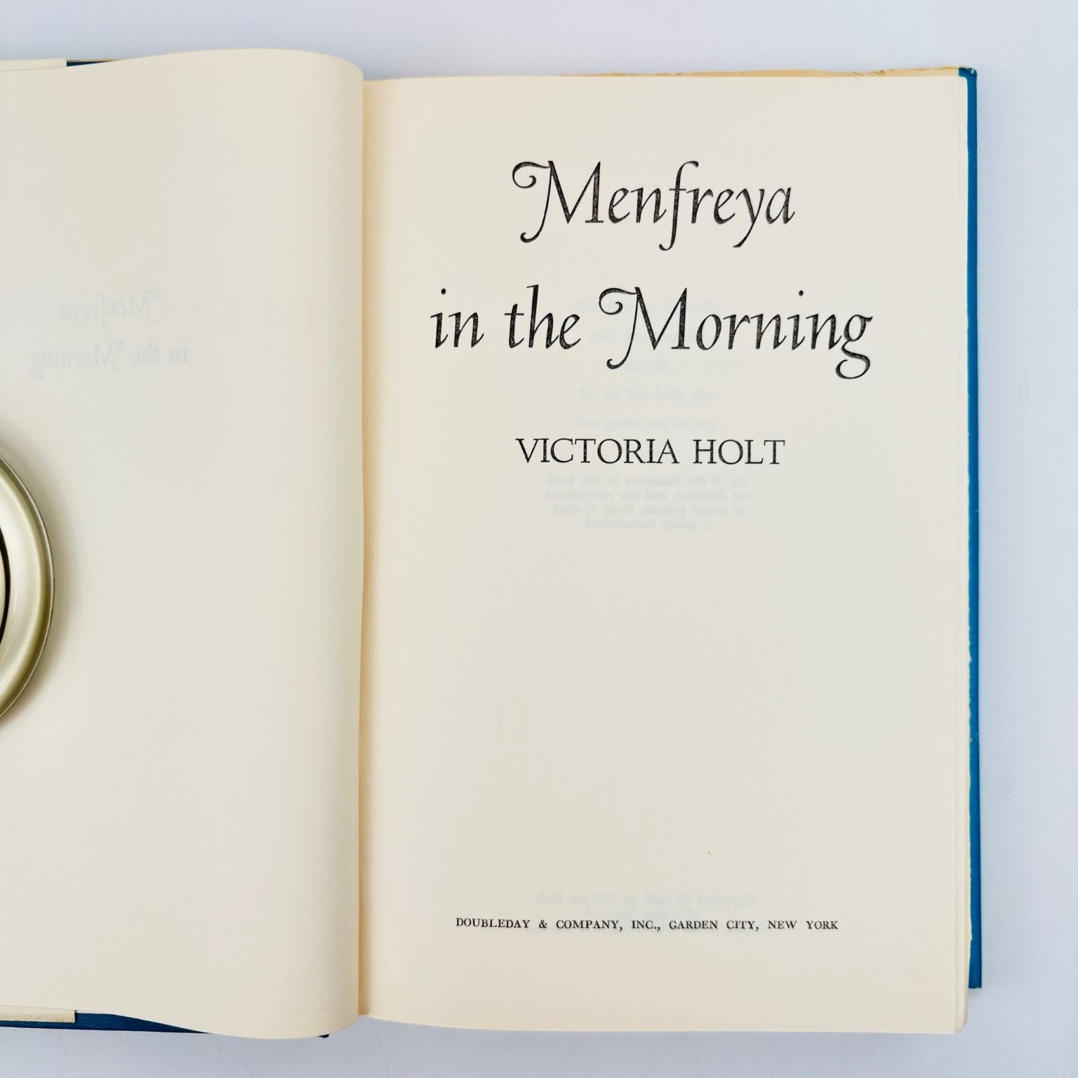 Menfreya in the Morning Victoria Holt 1966 Gothic Romance Book Club Edition