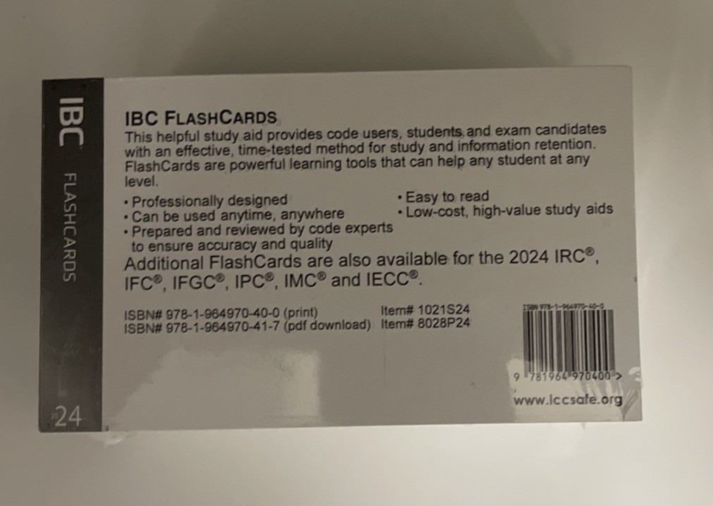 IBC Flash Cards 2024 By ICC International Code Council