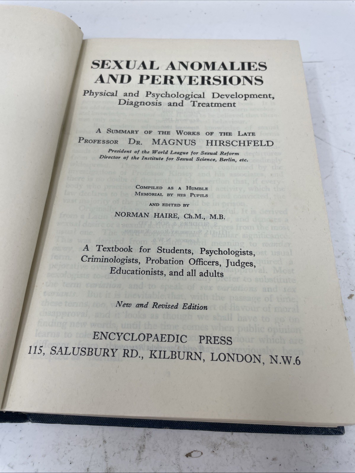 Sexual Anomalies and Perversions Magnus Hirschfeld VTG HC reprint 1966 copy rare