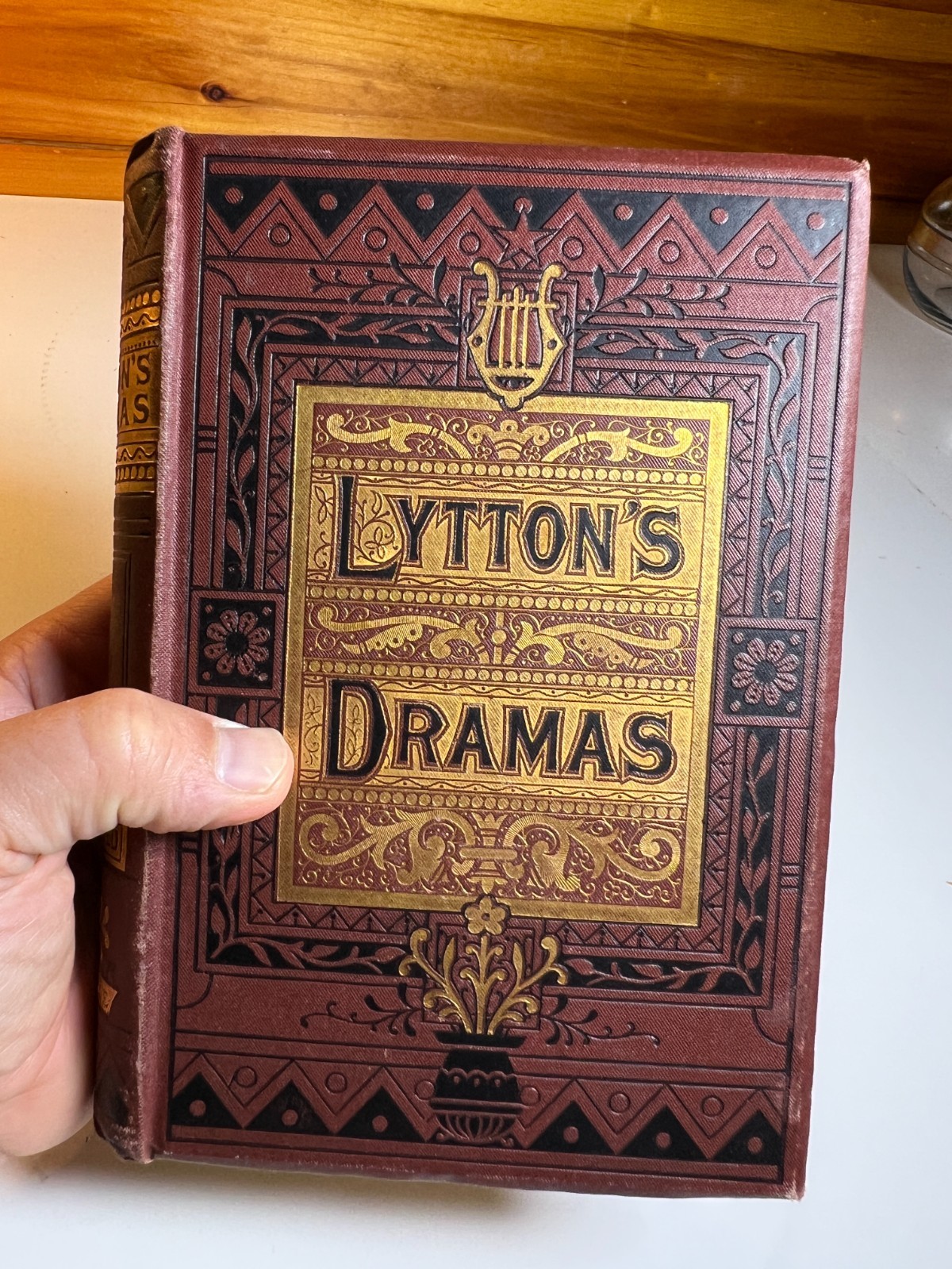 Lytton’s Dramas Victorian Decorative Book 1800s Routledge Cover Ornate Gilded