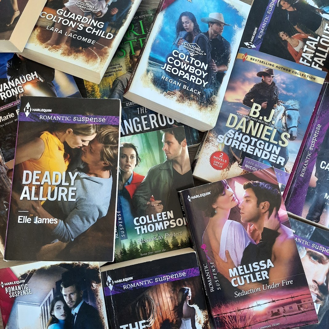 Harlequin Romantic Suspense Lot of 16 Large Print PB Books – Cowboys, Secrets