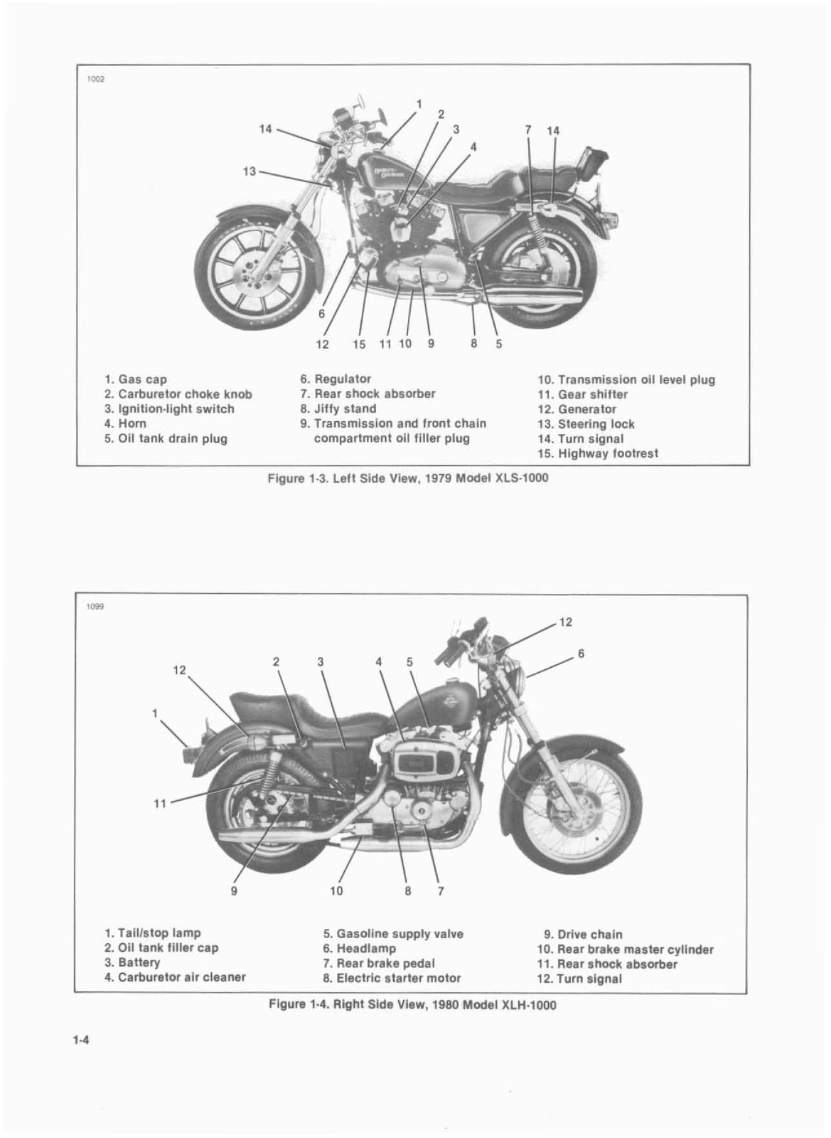 HARLEY-DAVIDSON XL XR Sportster 1000cc Service Manual 1979 To 1985, FOLDOUTS