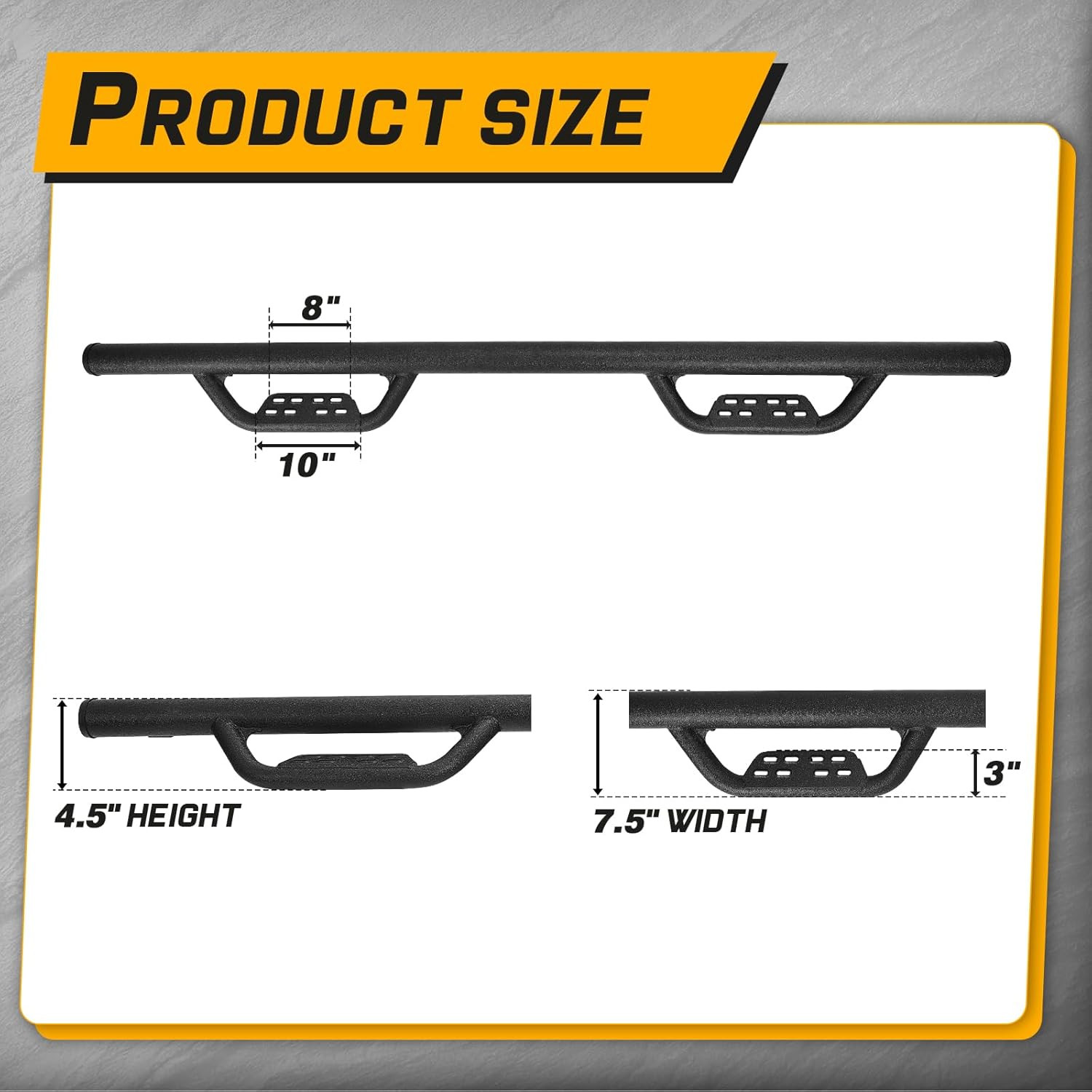 Running Boards Compatible with 2007-2021 Toyota Tundra Double Cab. Black Tundra