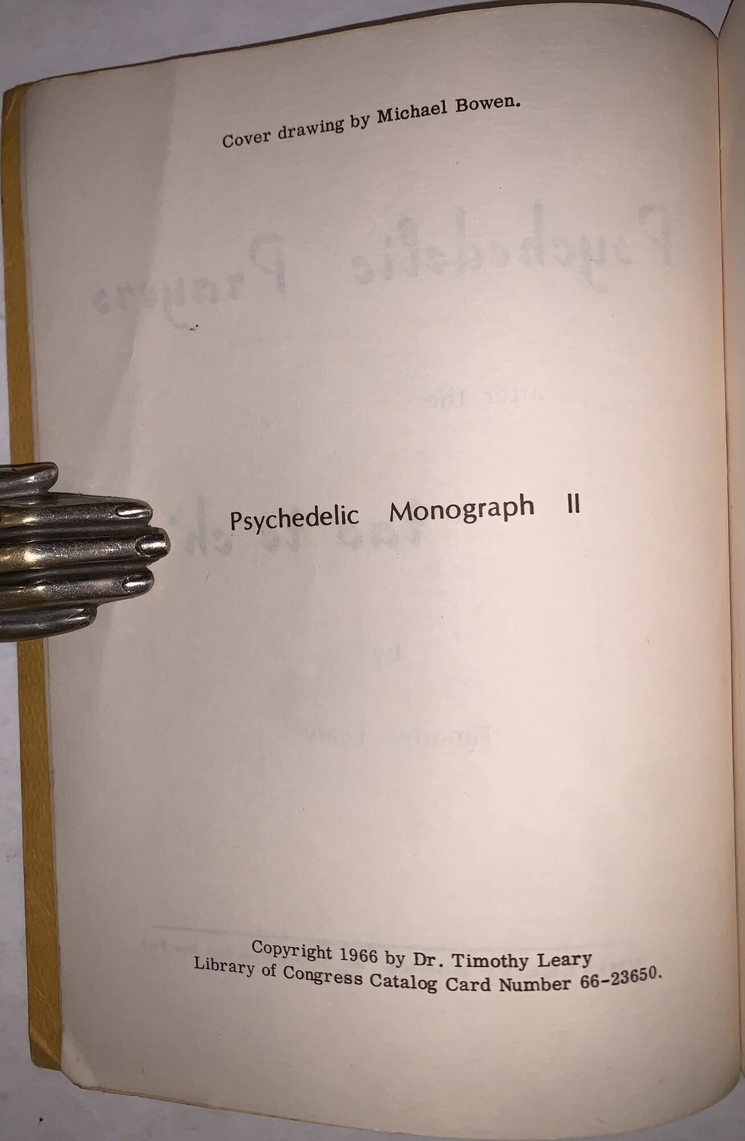 1966, 1st Edition, Timothy Leary. Psychedelic Prayers: Psychedelic Monograph II