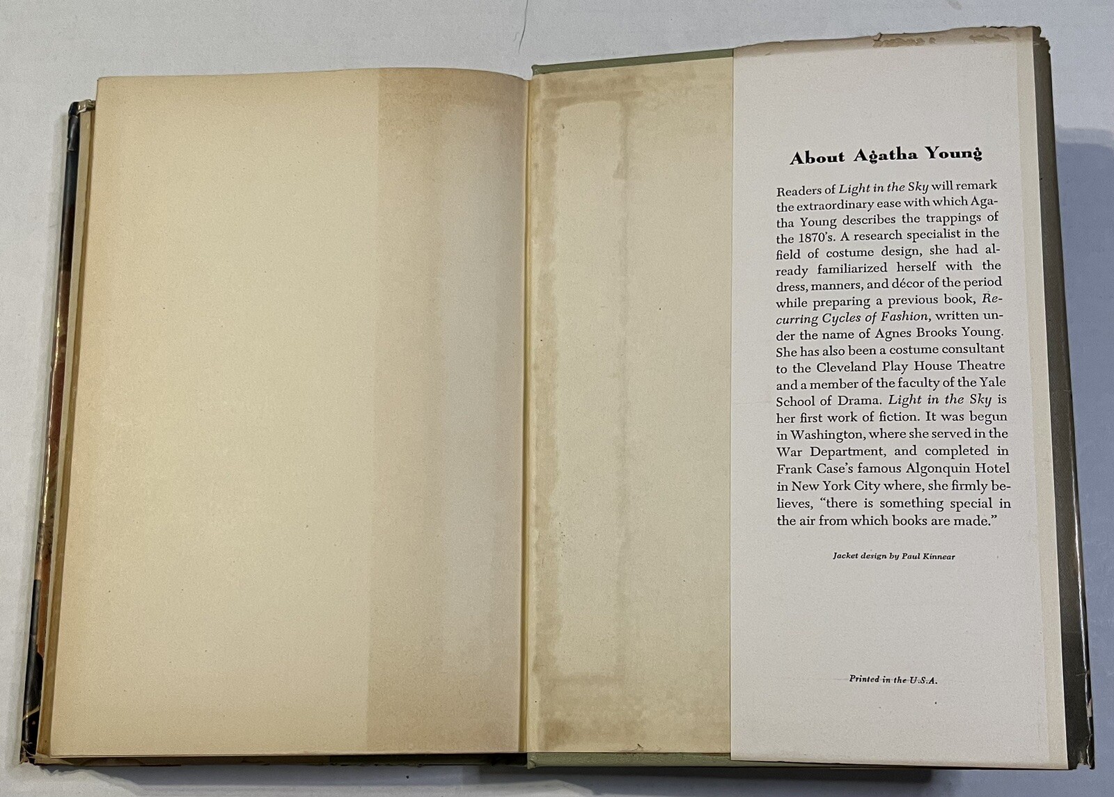 Light in the Sky by Agatha Young Hardcover W/DJ Vintage 1948 First Edition