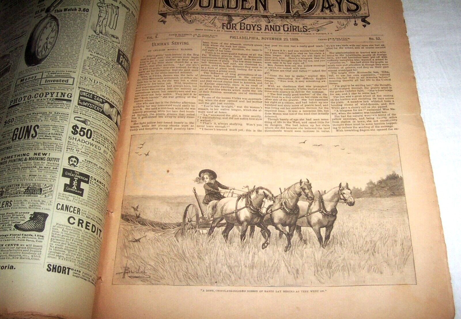 1889 Story Paper Children Halloween Games Astrology Fortune Telling Microscope